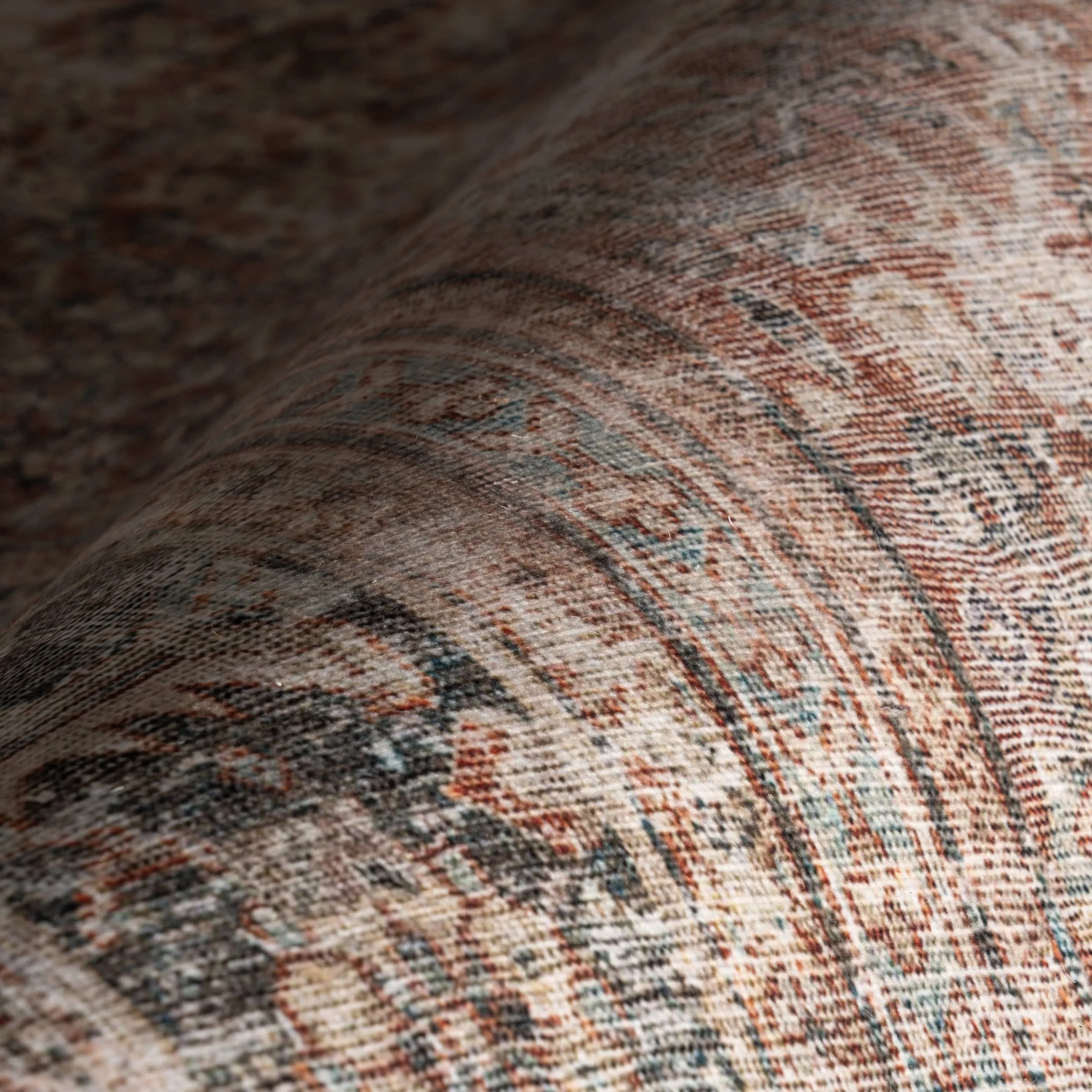 Petunia Medallion Washable Rug | Brown - Image 3