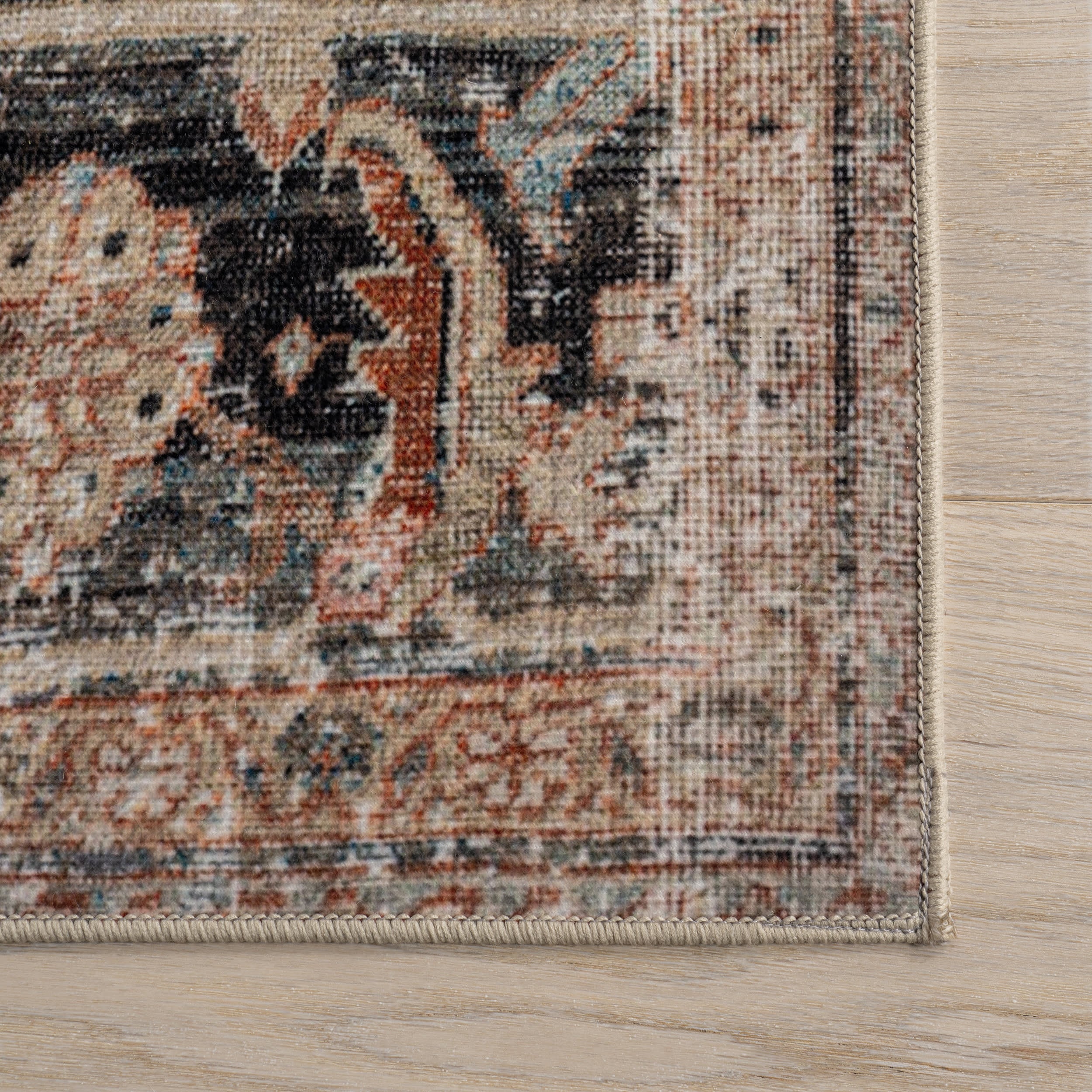 Petunia Medallion Washable Rug | Brown - Image 4