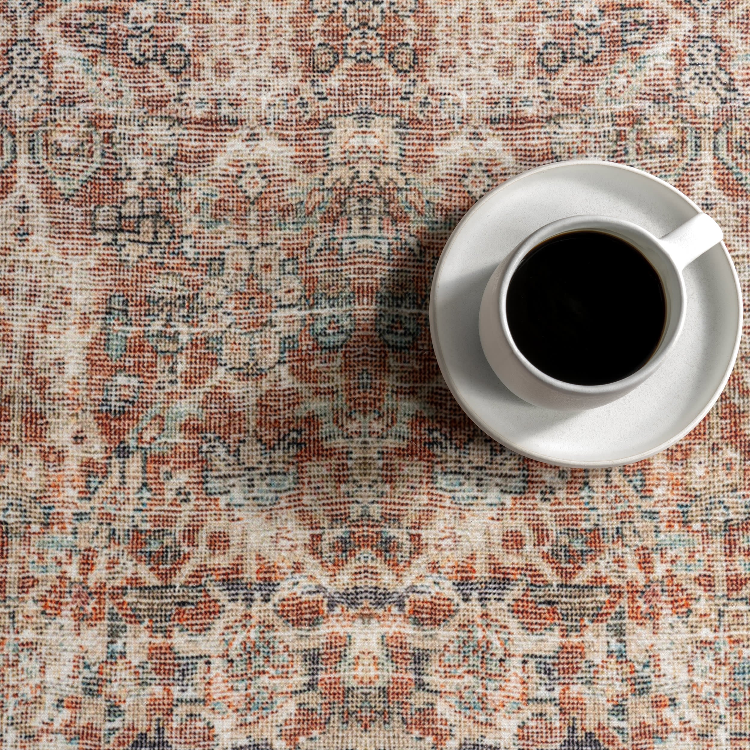 Petunia Medallion Washable Rug | Brown - Image 8