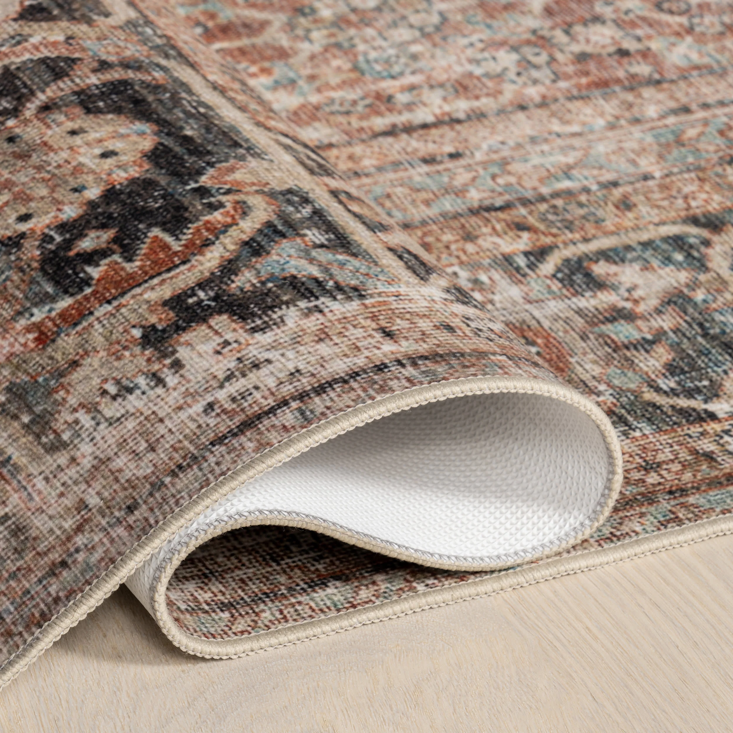 Petunia Medallion Washable Rug | Brown - Image 9