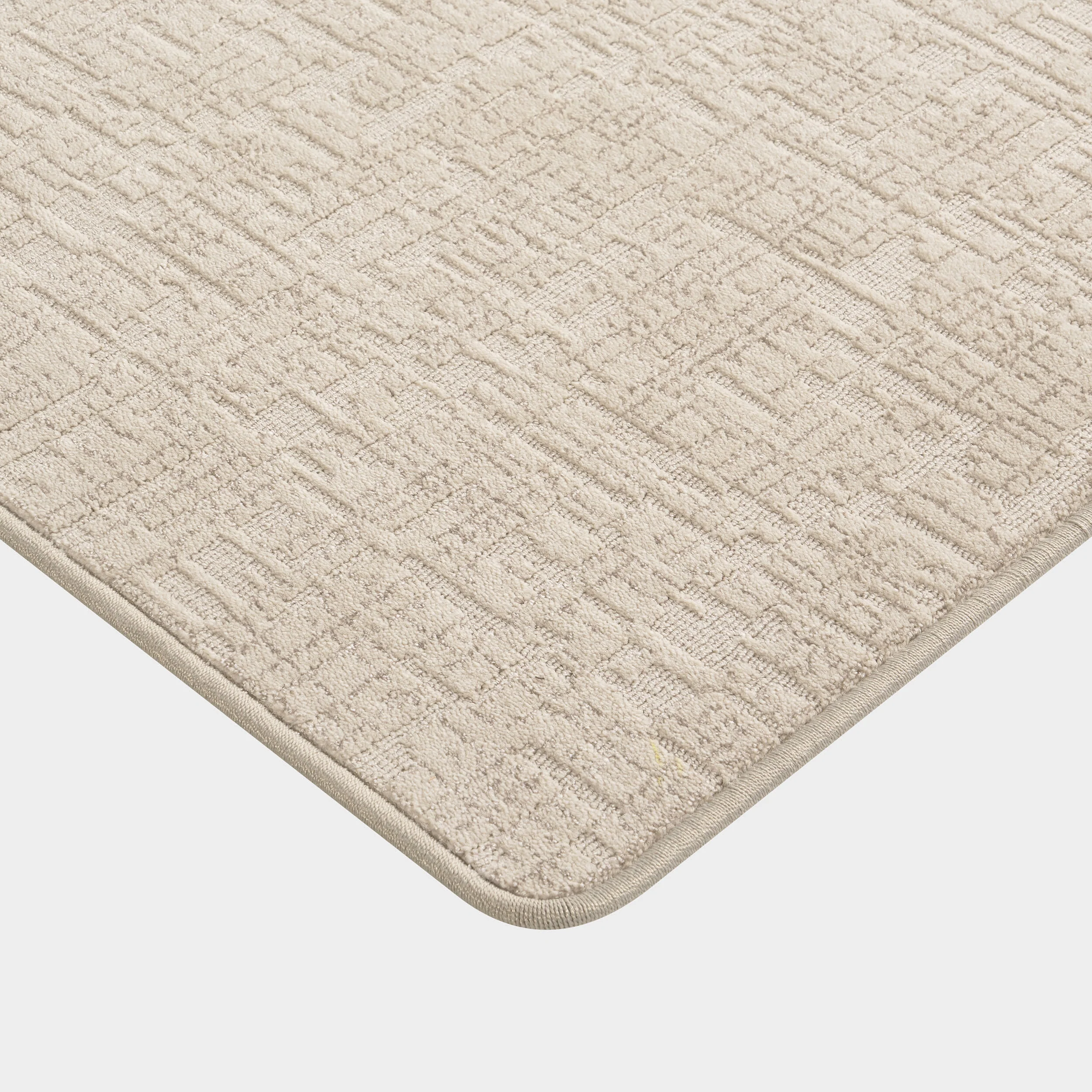 Phoebe Distressed Crosshatch Custom Rug | Beige - Image 2