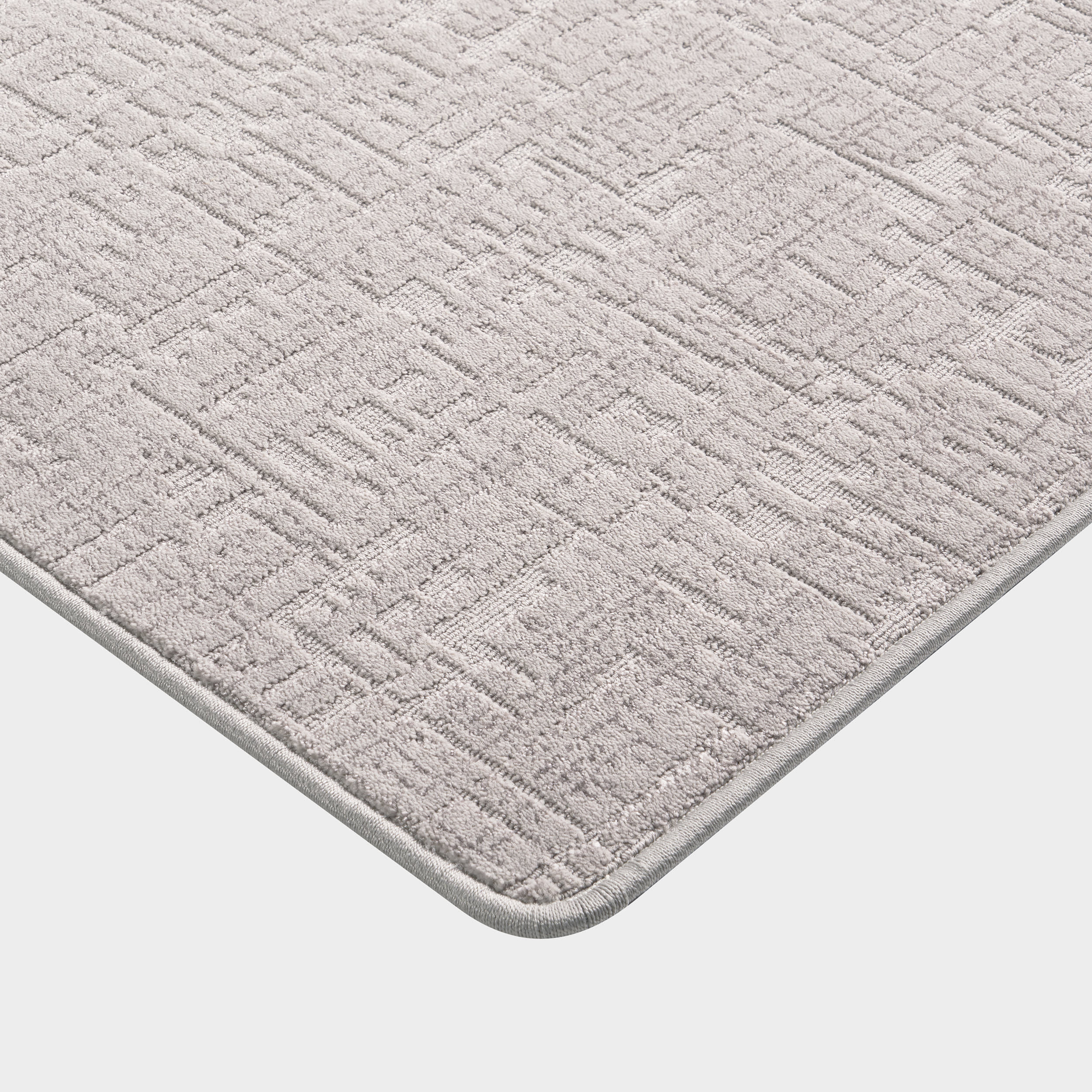 Phoebe Distressed Crosshatch Custom Rug | Grey - Image 2