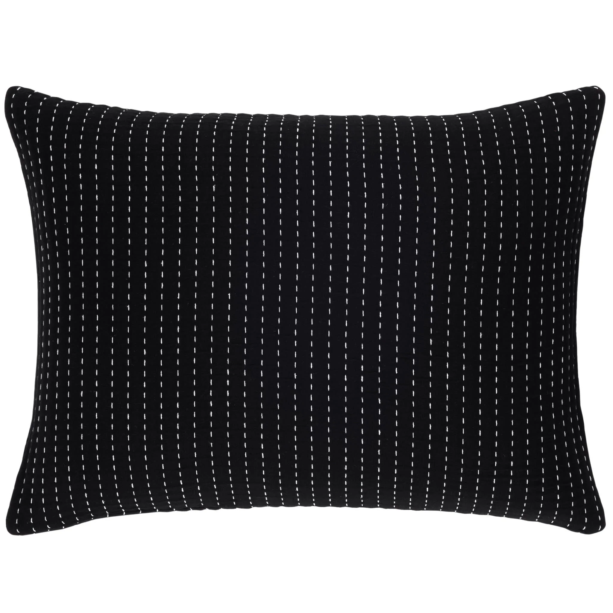 Pick Stitch Matelasse Sham | Black - Image 3