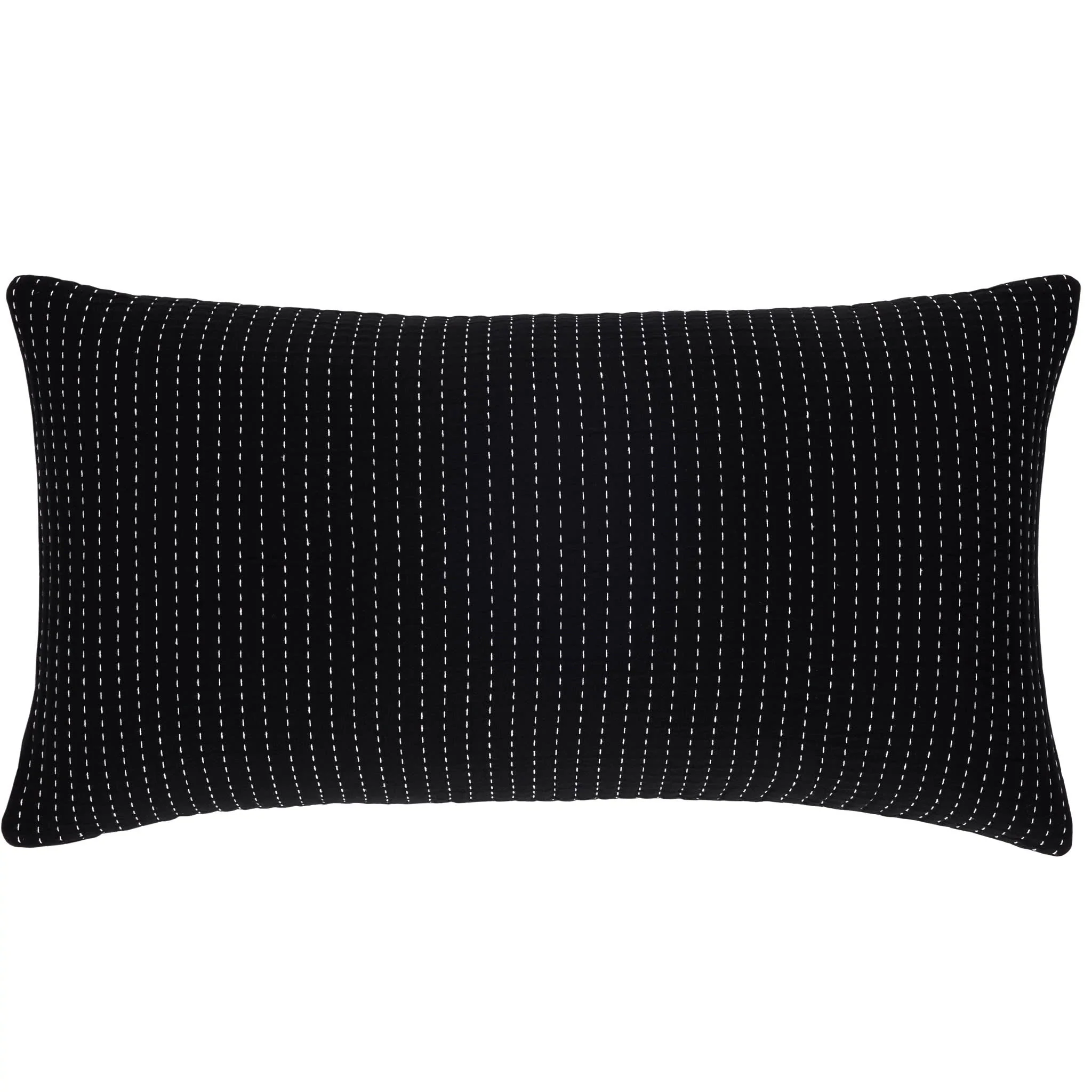 Pick Stitch Matelasse Sham | Black - Image 4