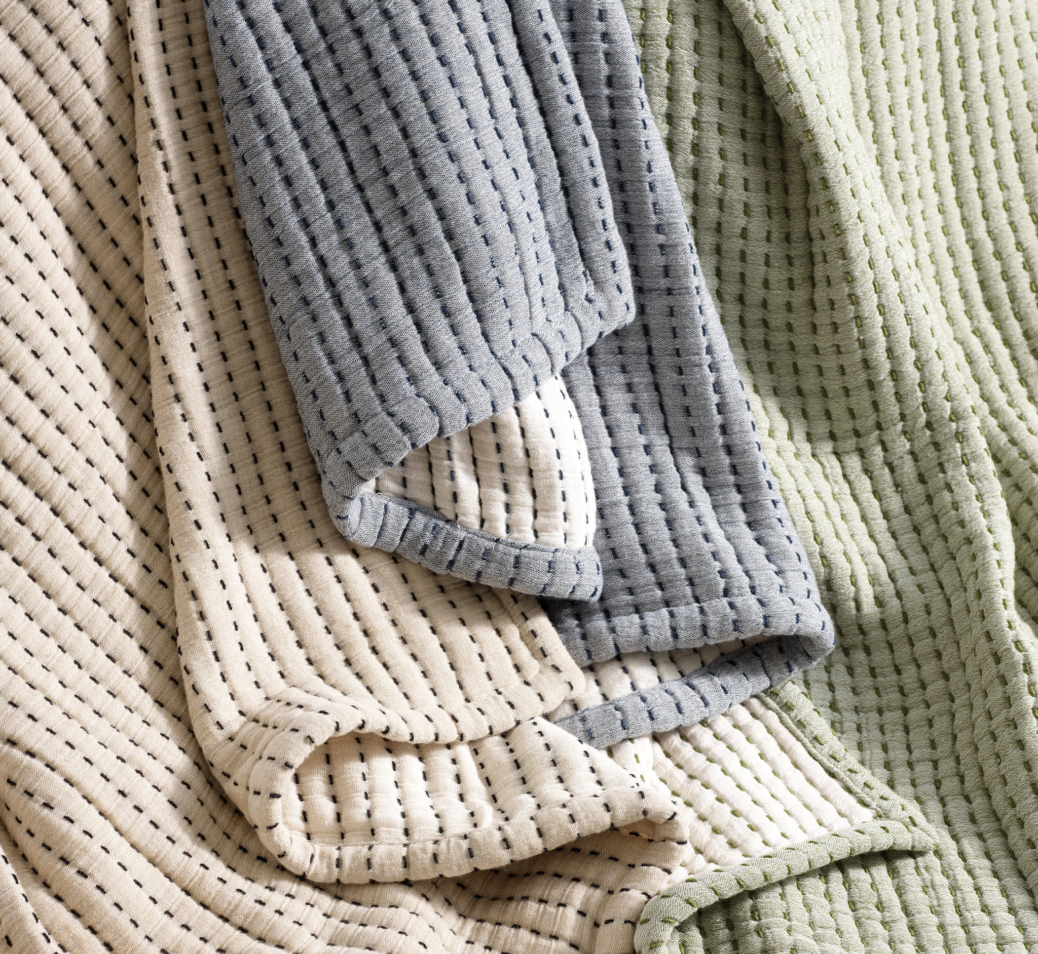 Pick Stitch Matelasse Coverlet | Evergreen - Image 3