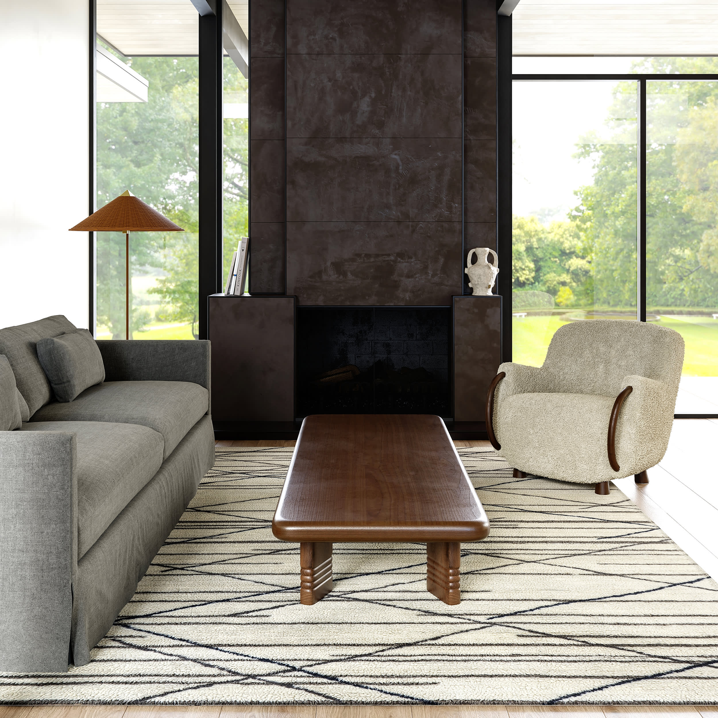 Pick-Up-Sticks Washable Wool Rug | Ivory - Image 2