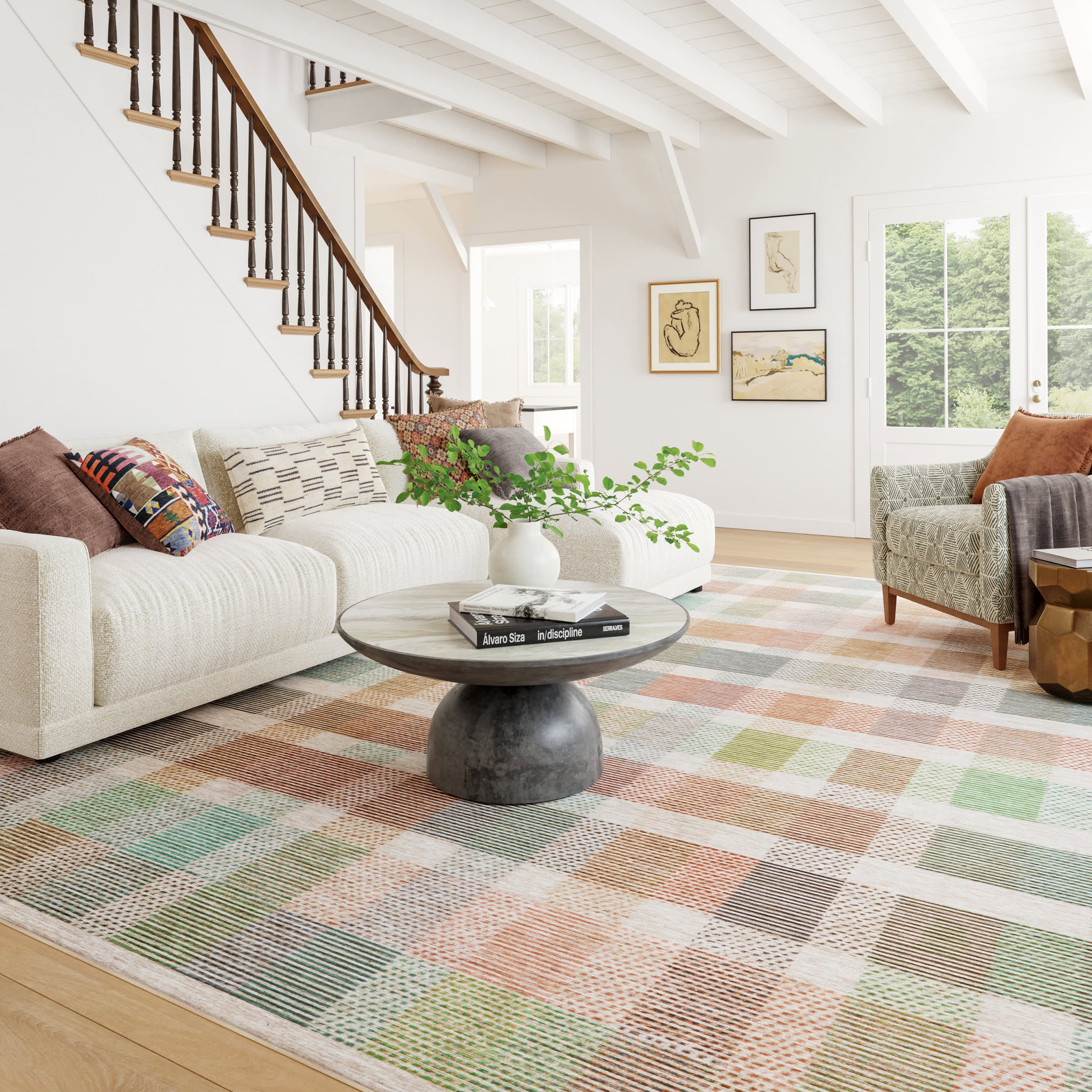 Picnic Machine Washable Rug | Multi - Image 2