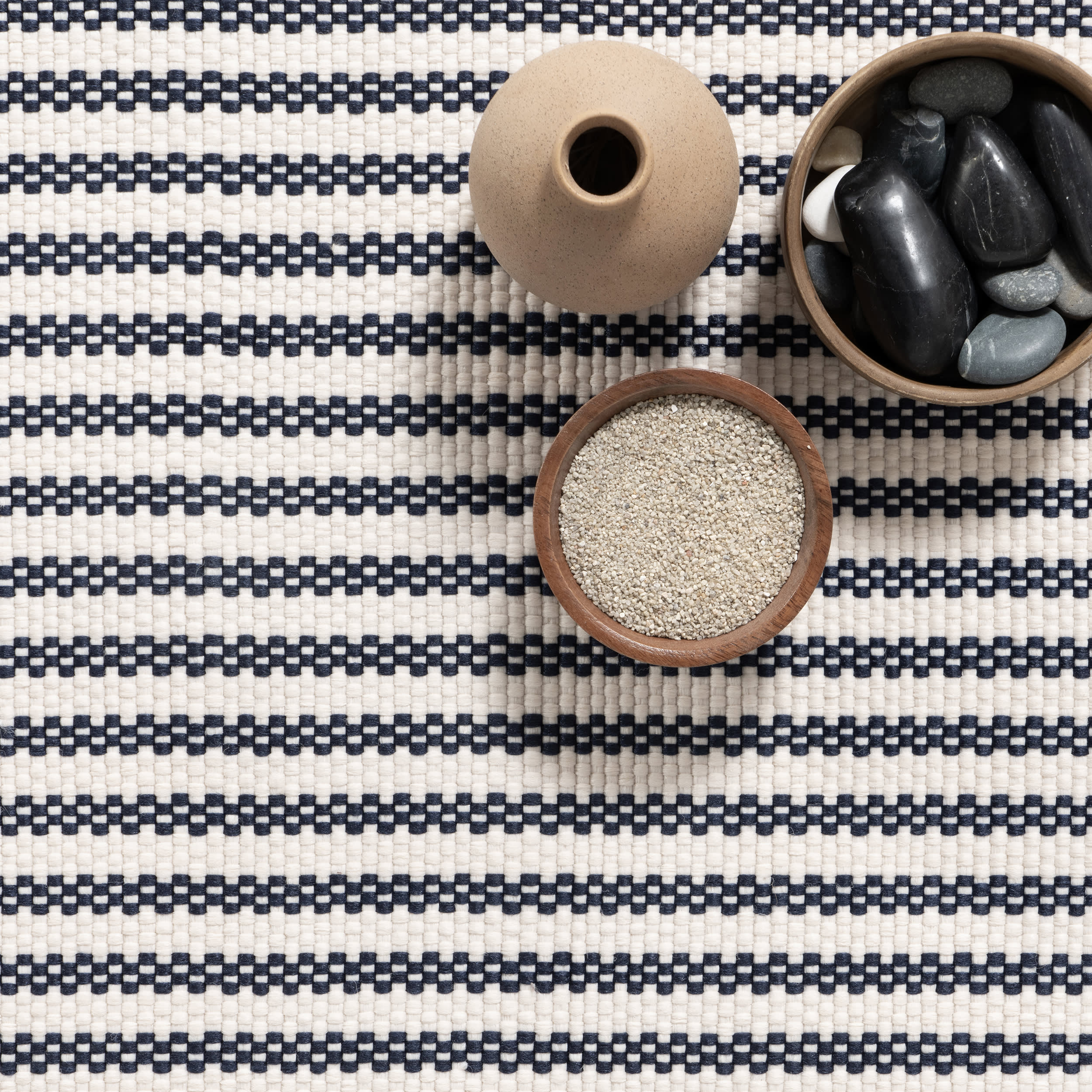 Pinstripe Handwoven Indoor/Outdoor Rug | Blue - Image 7