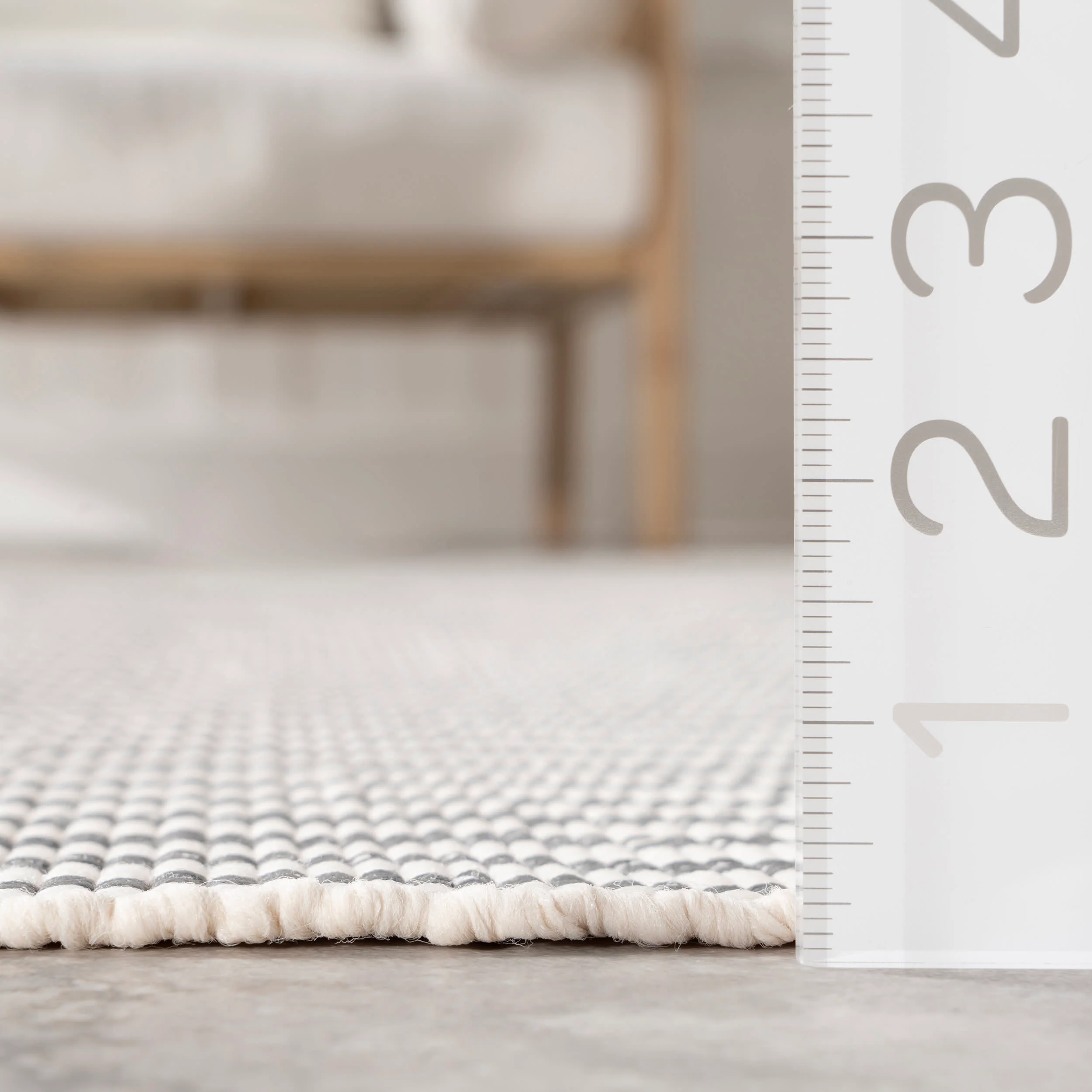 Pinstripe Handwoven Indoor/Outdoor Rug | Grey - Image 5