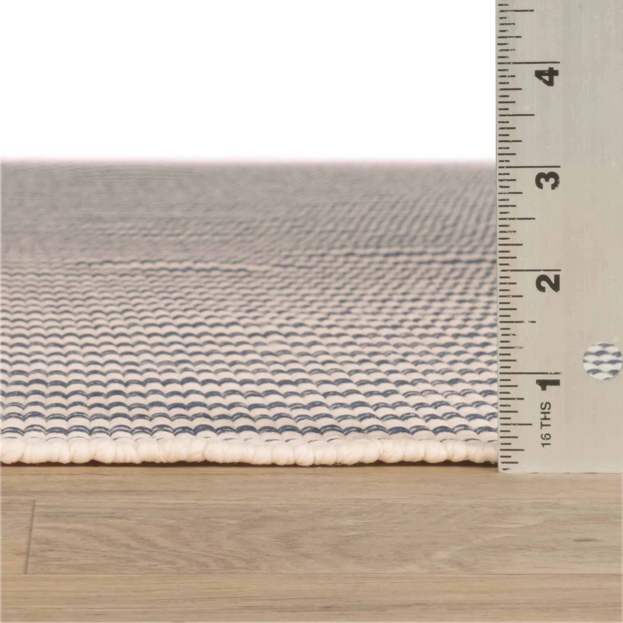 Pinstripe Handwoven Indoor/Outdoor Rug | Navy/Ivory - Image 3