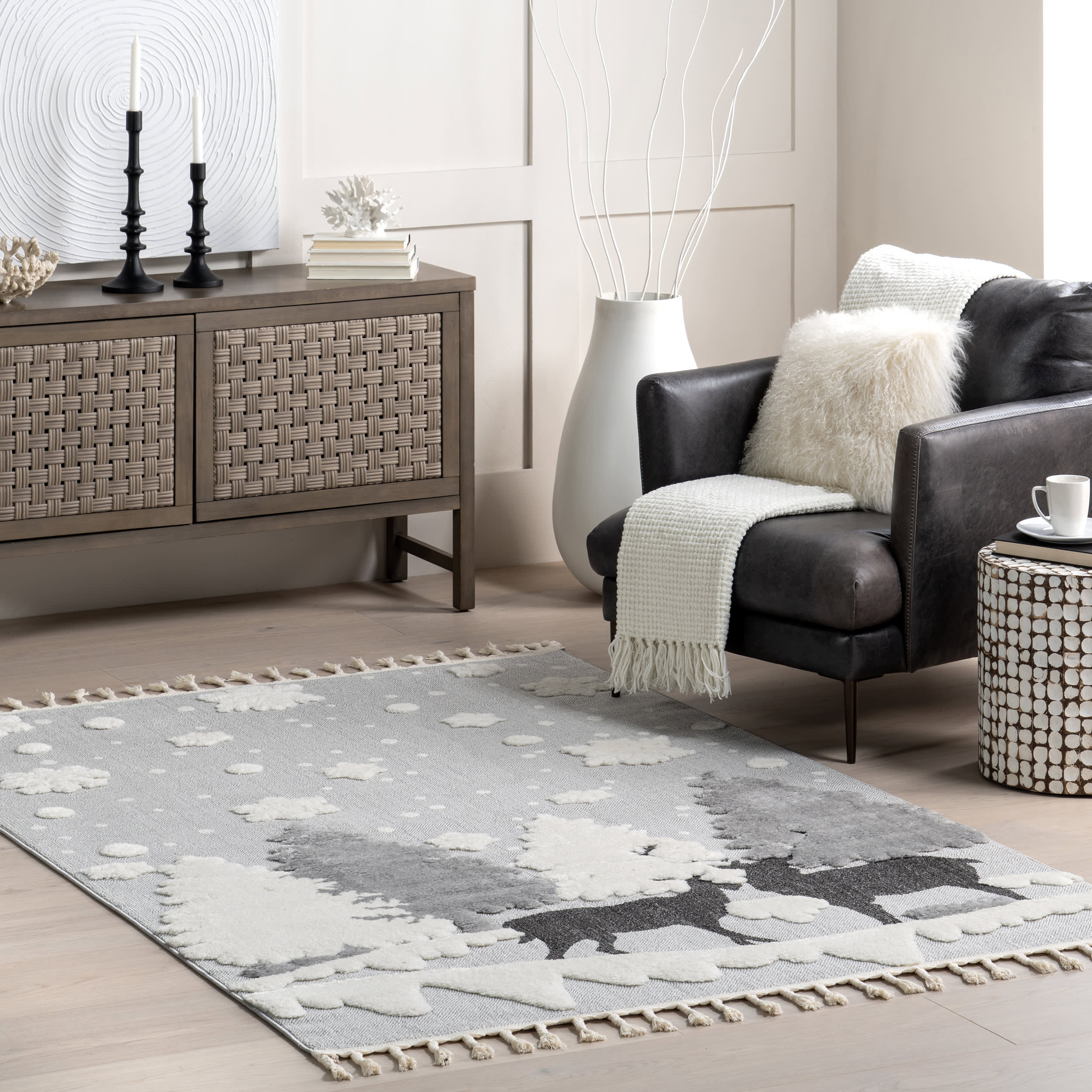 Pippa Reindeer Rug | Light Grey - Image 2
