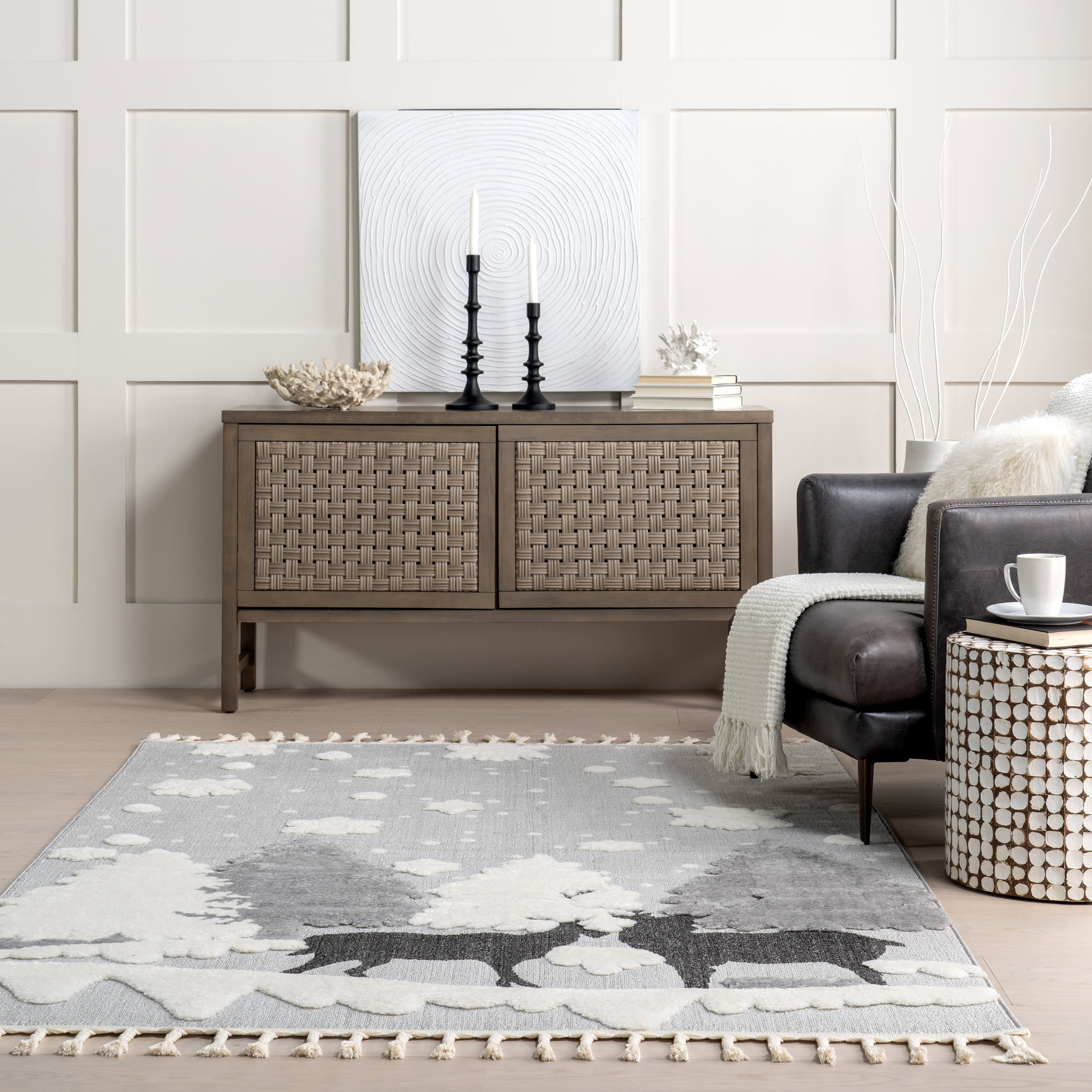 Pippa Reindeer Rug | Light Grey - Image 4