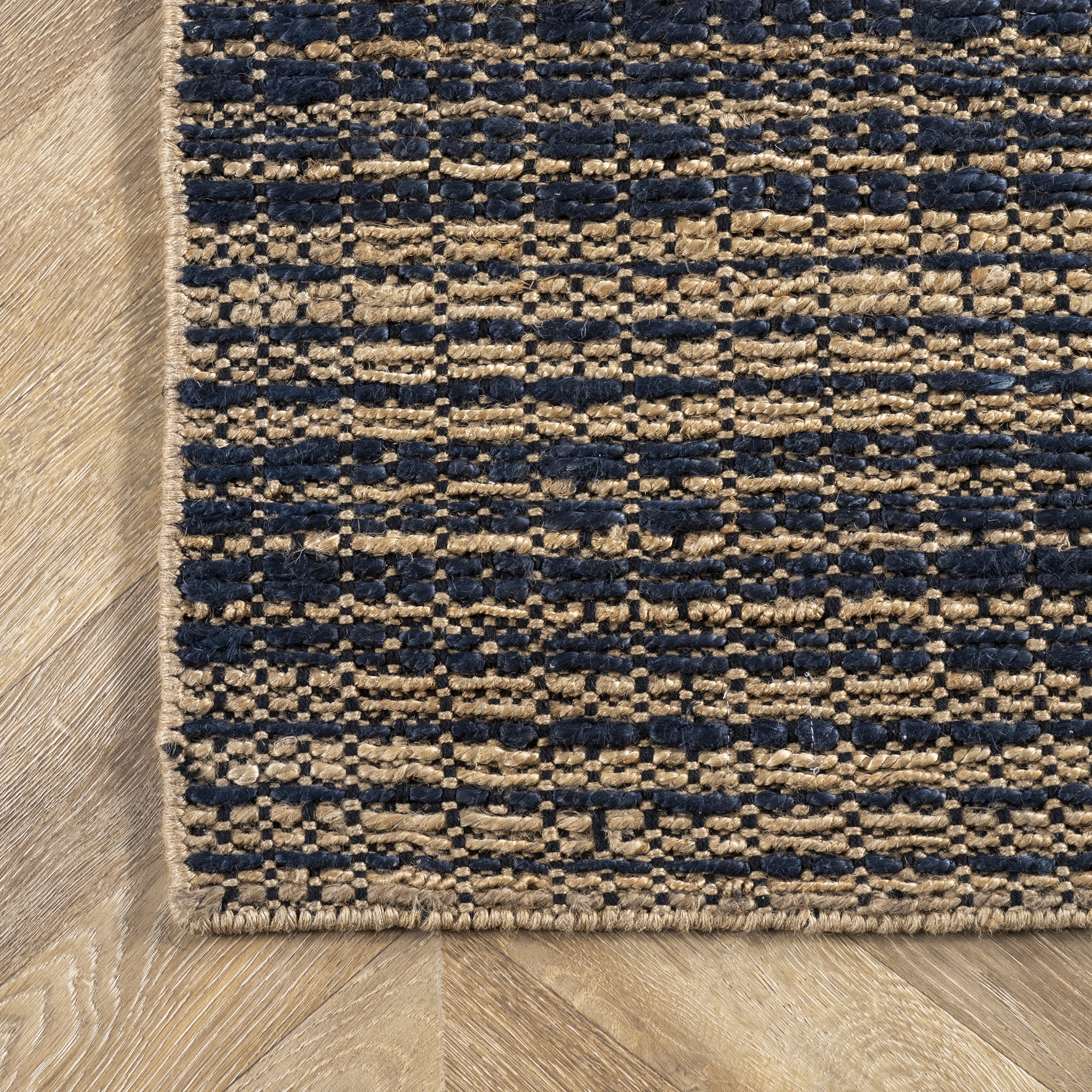 Plaid Jute Rug | Natural - Image 3