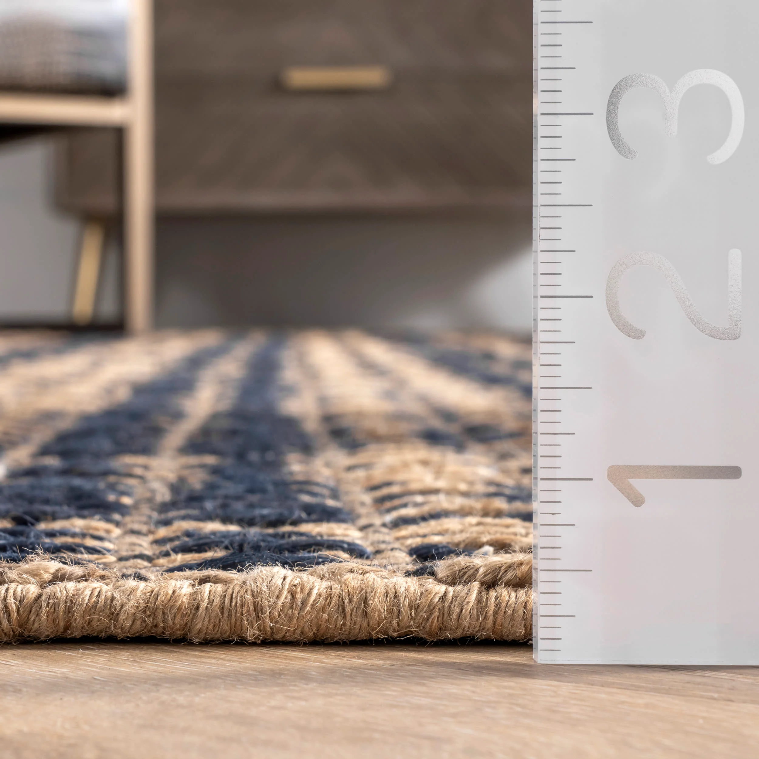 Plaid Jute Rug | Natural - Image 5
