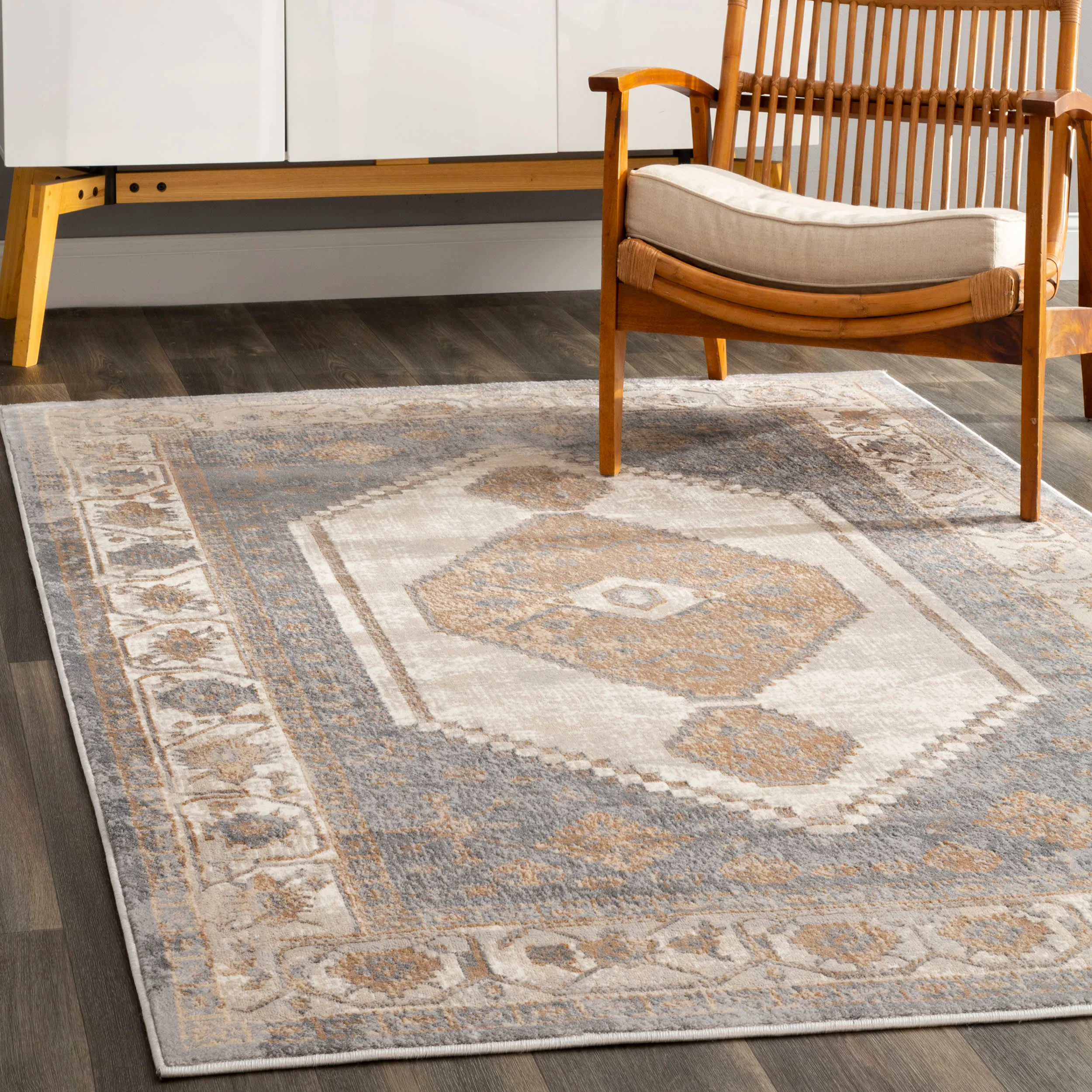 Plated Medallion Rug | Beige - Image 2