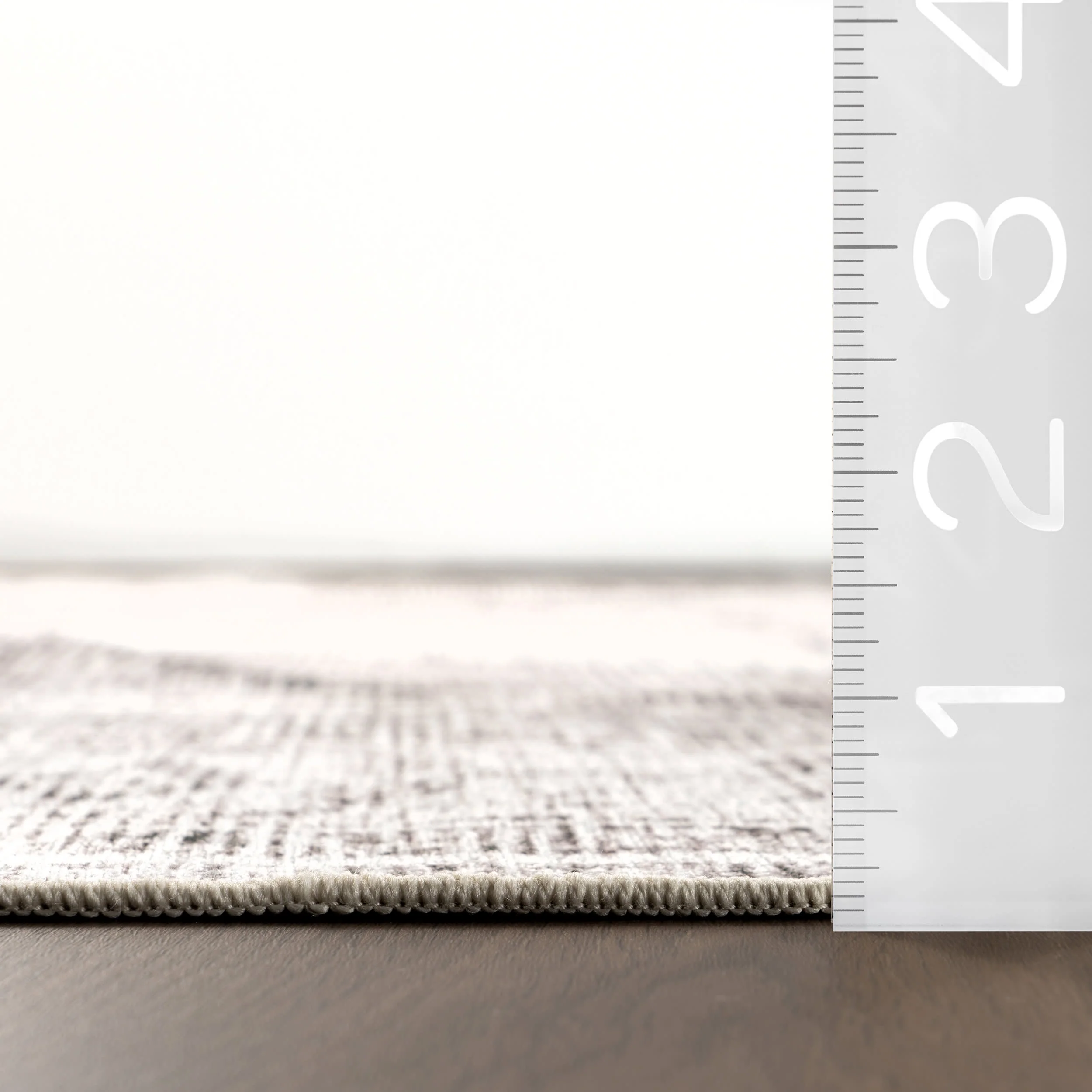 Plated Medallion Spill Proof Washable Rug | Light Grey - Image 6