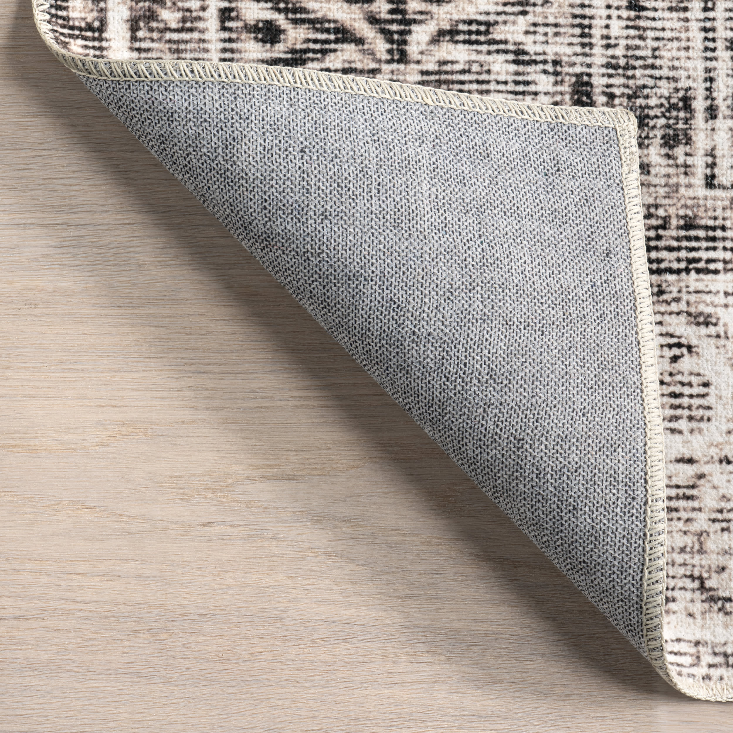 Plated Medallion Washable Rug | Light Grey - Image 7