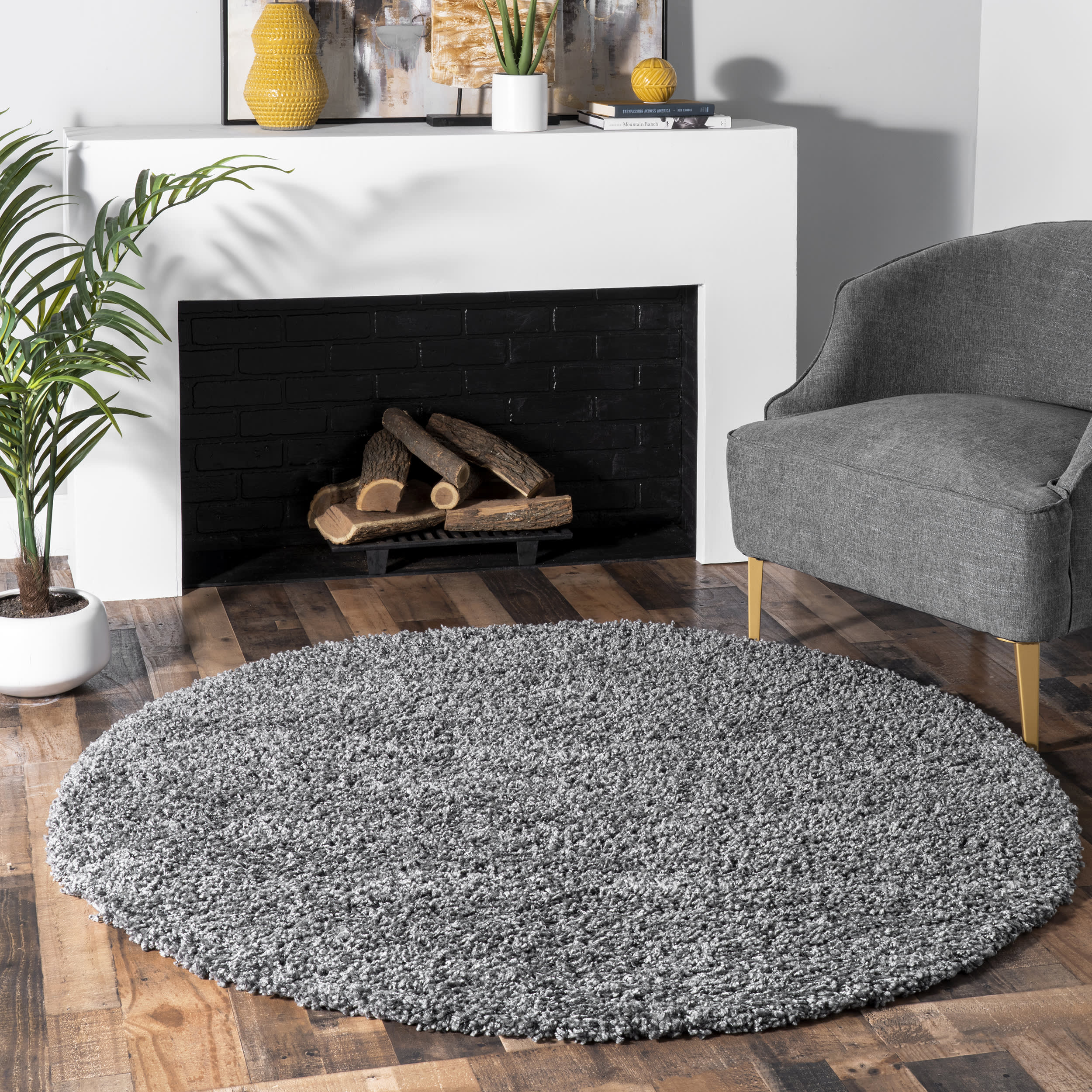 Plush Solid Shaggy Rug | Grey - Image 2