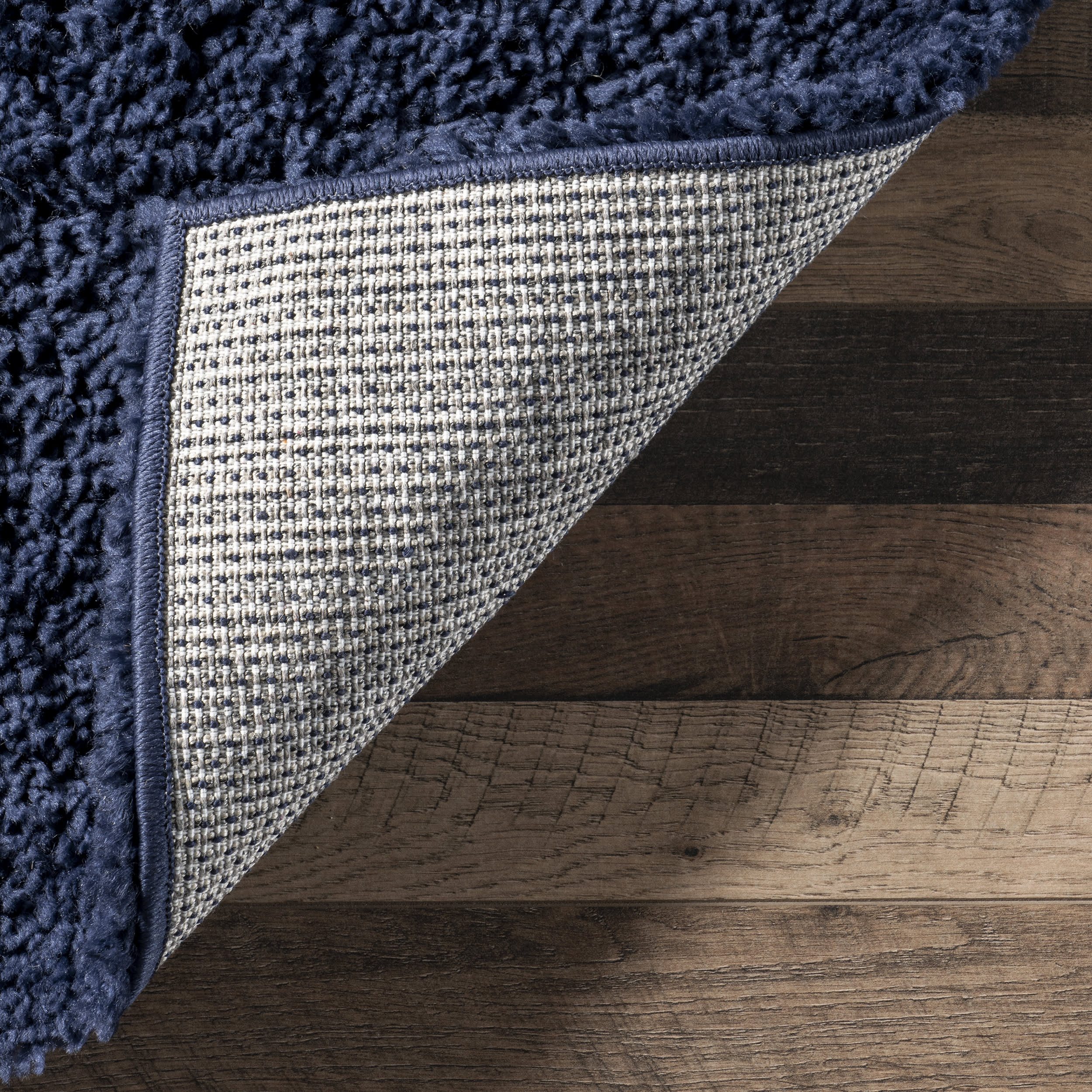 Plush Solid Shaggy Rug | Navy - Image 2