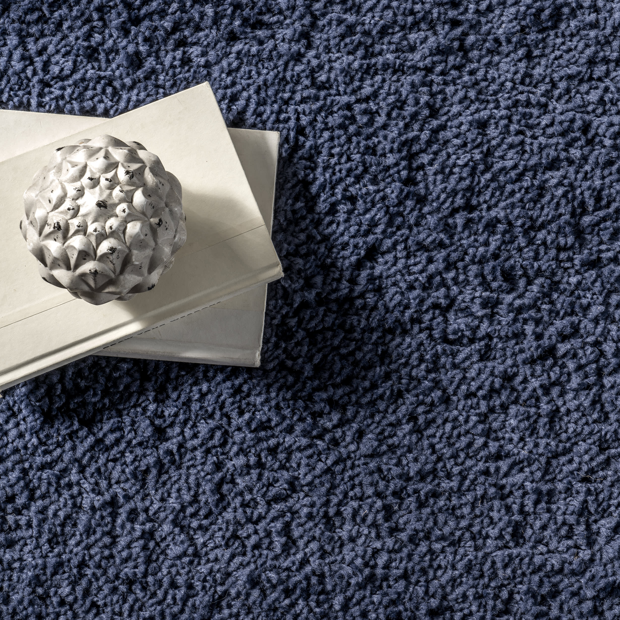 Plush Solid Shaggy Rug | Navy - Image 2