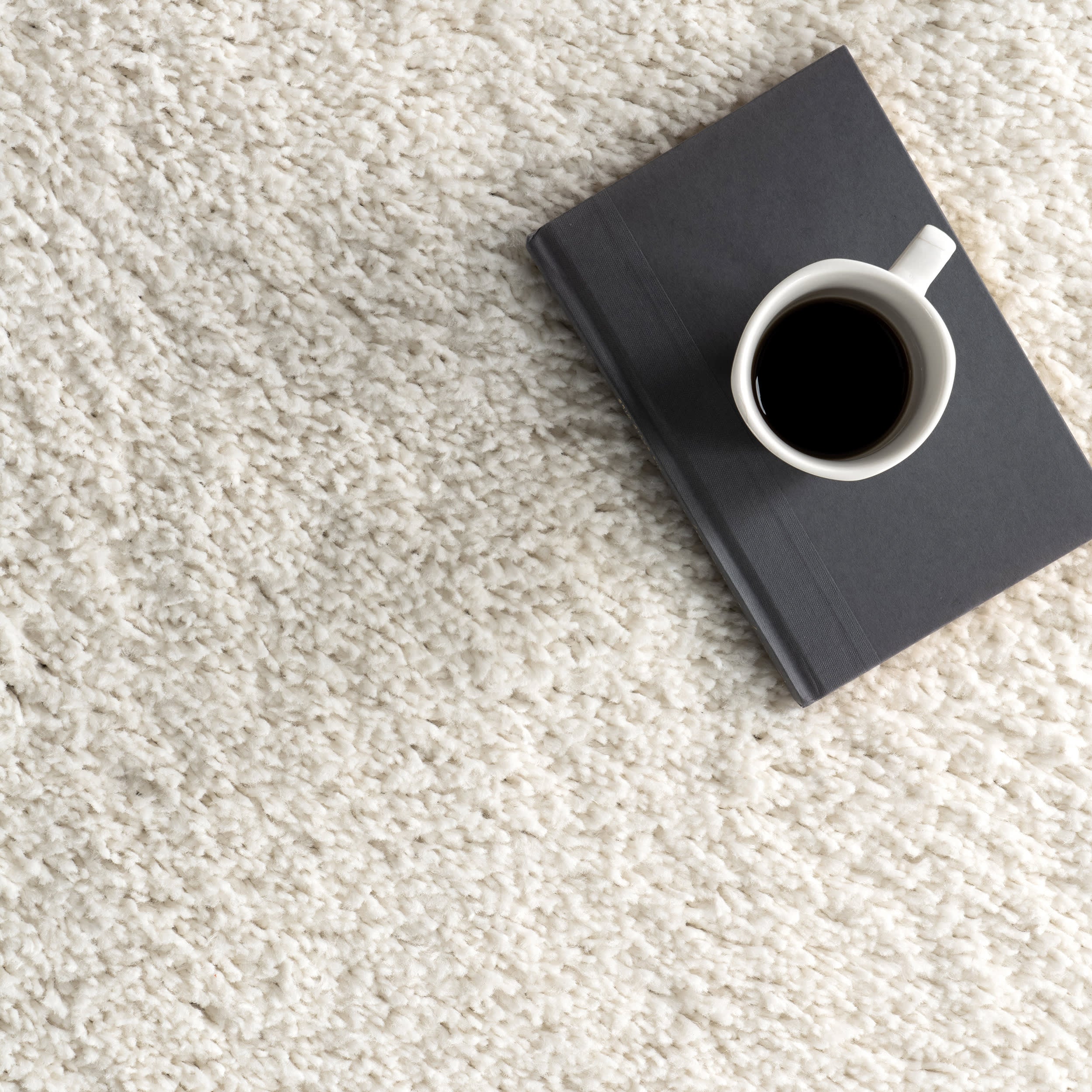 Plush Solid Shaggy Rug | Off White - Image 8