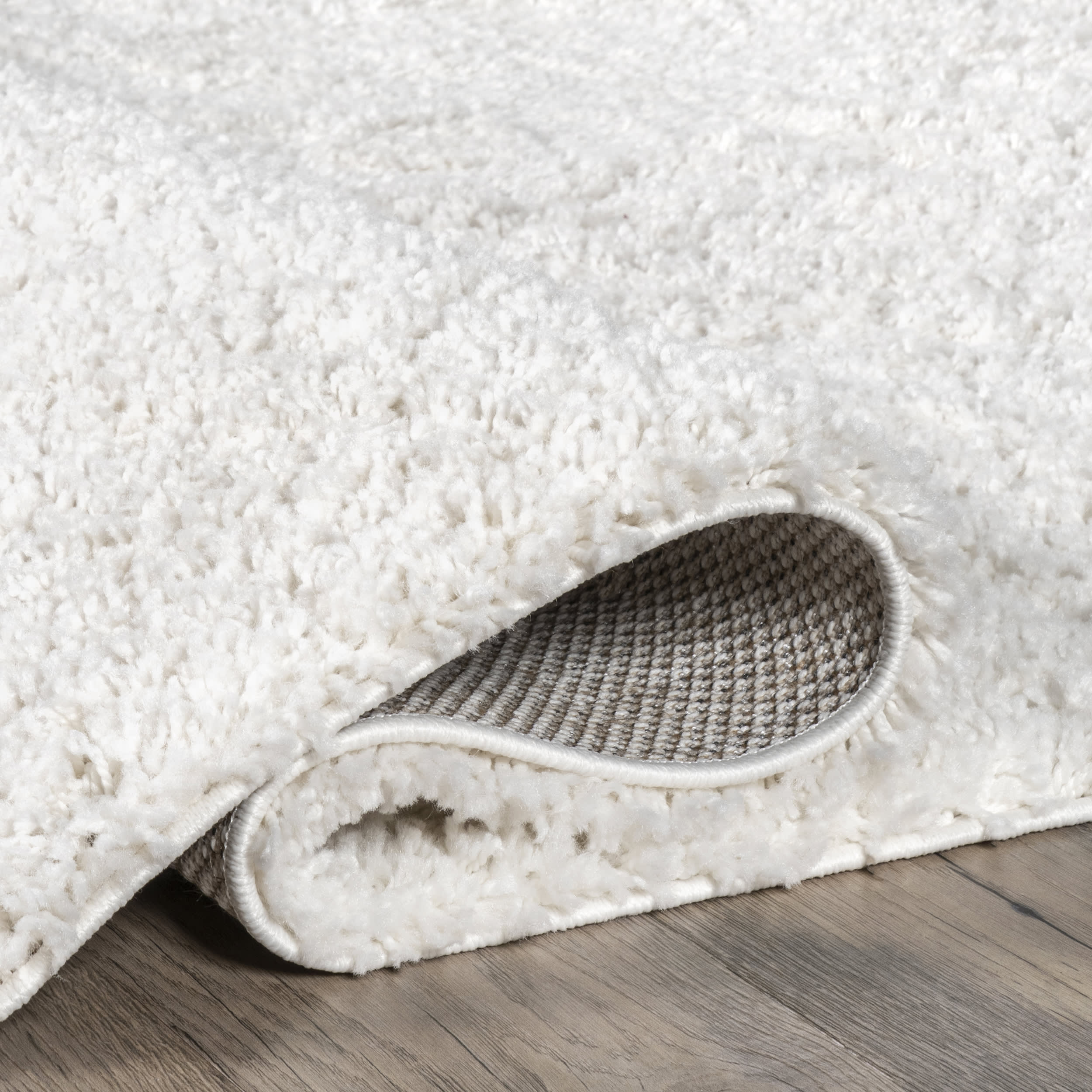 Plush Solid Shaggy Rug | Off White - Image 2