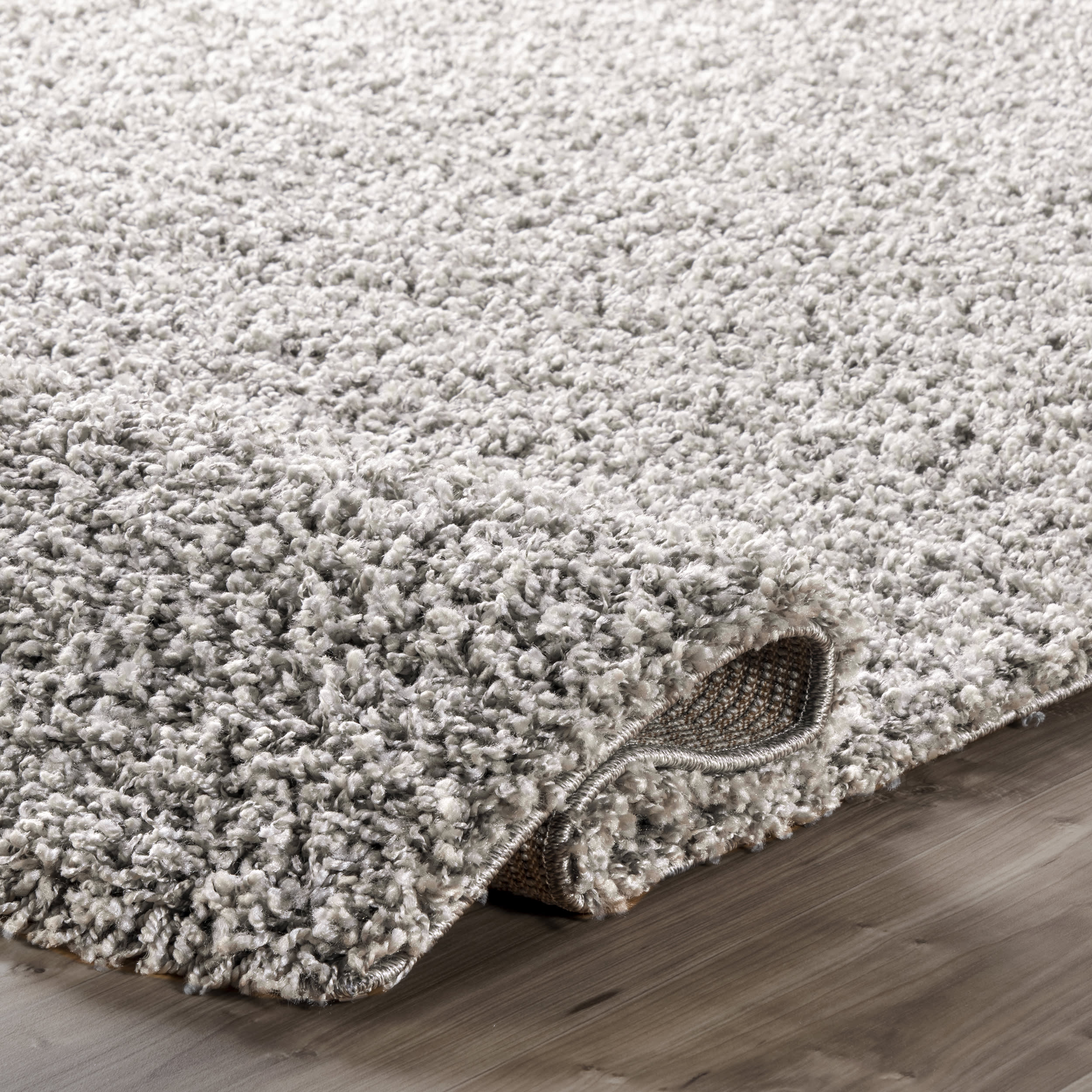 Plush Solid Shaggy Rug | Silver - Image 2