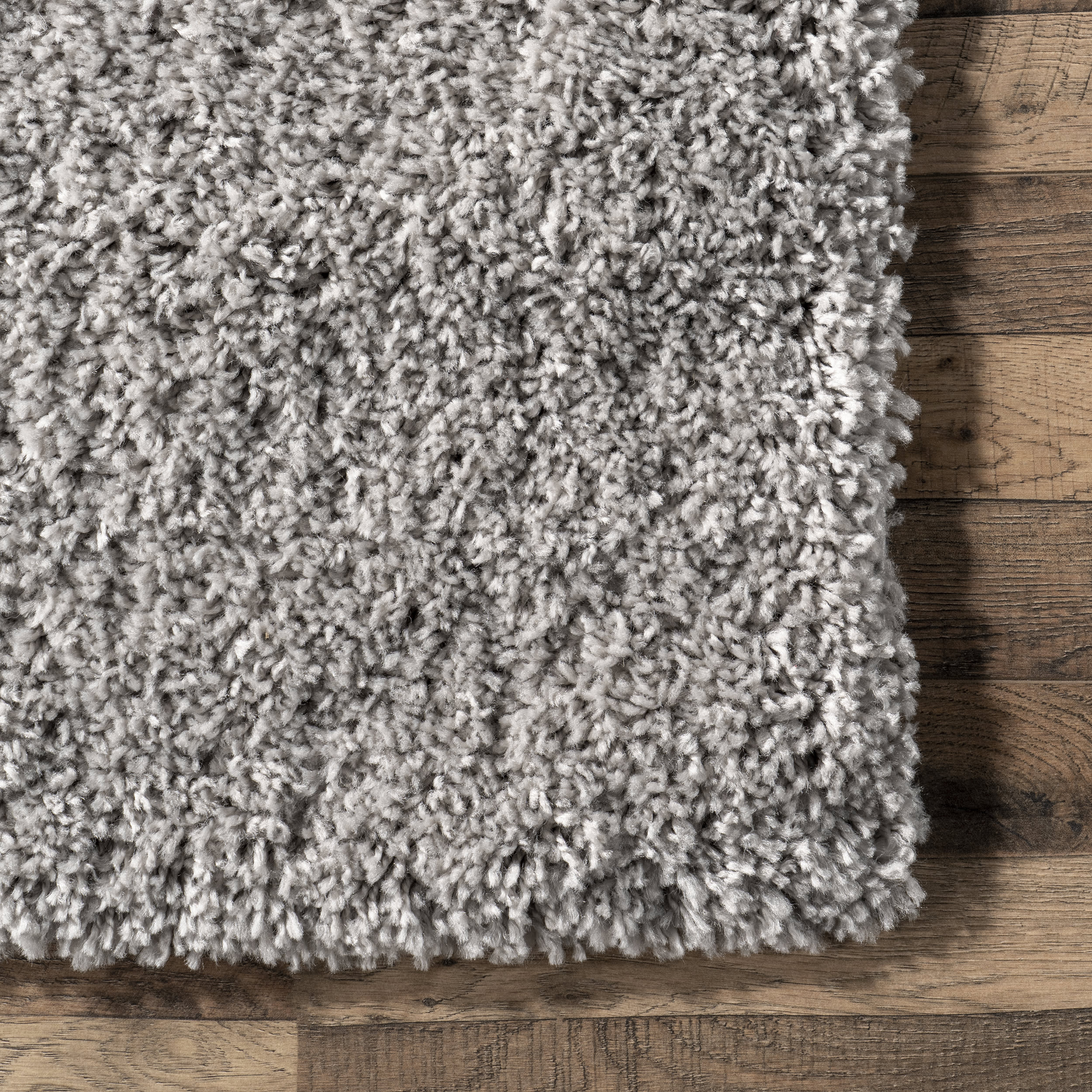 Plush Solid Shaggy Rug | Silver - Image 3