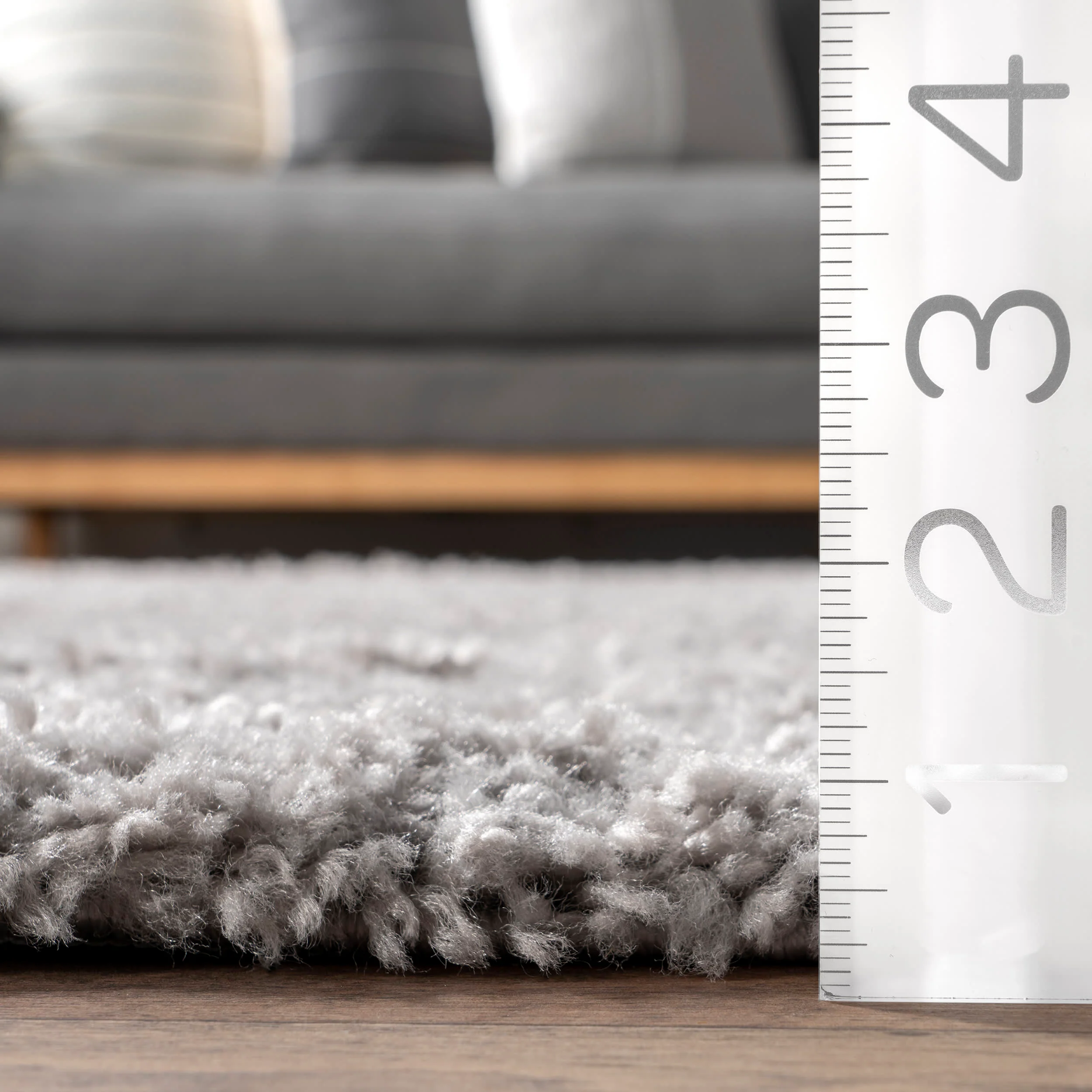 Plush Solid Shaggy Rug | Silver - Image 5