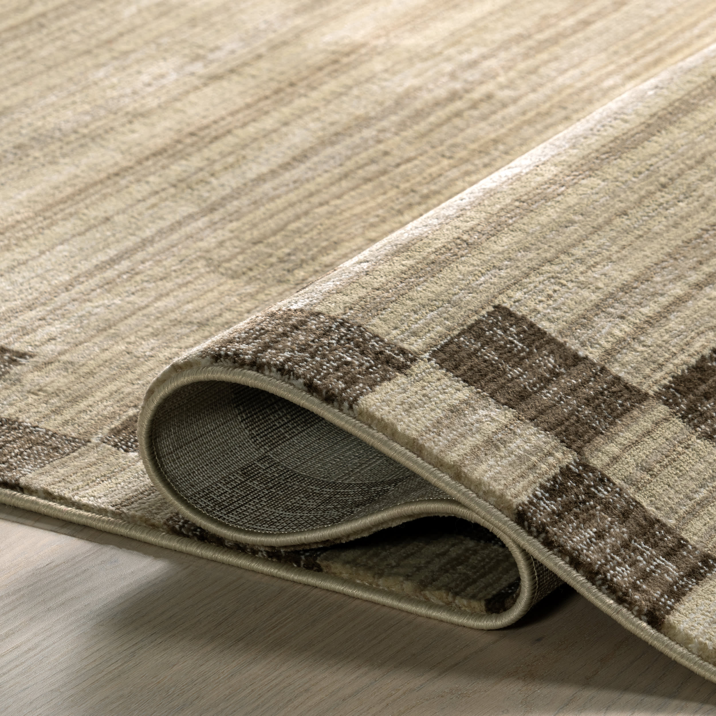 Pompeii Checked Border Rug | Brown - Image 6