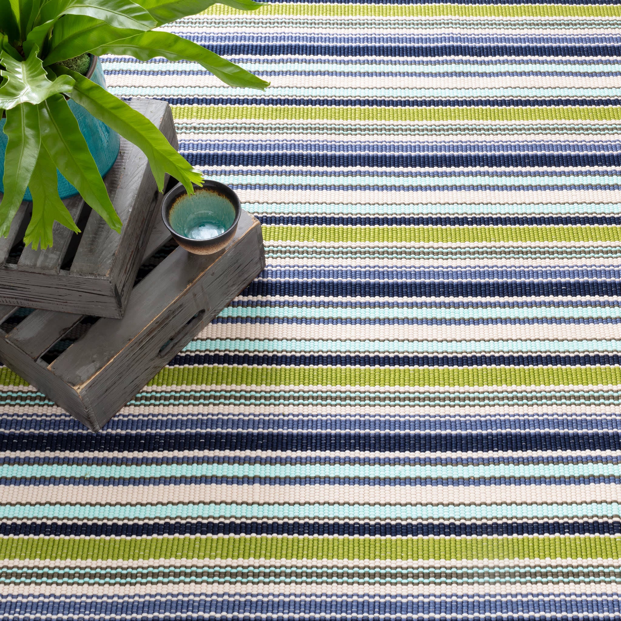 Pond Stripe Handwoven Indoor/Outdoor Rug | Multi - Image 3