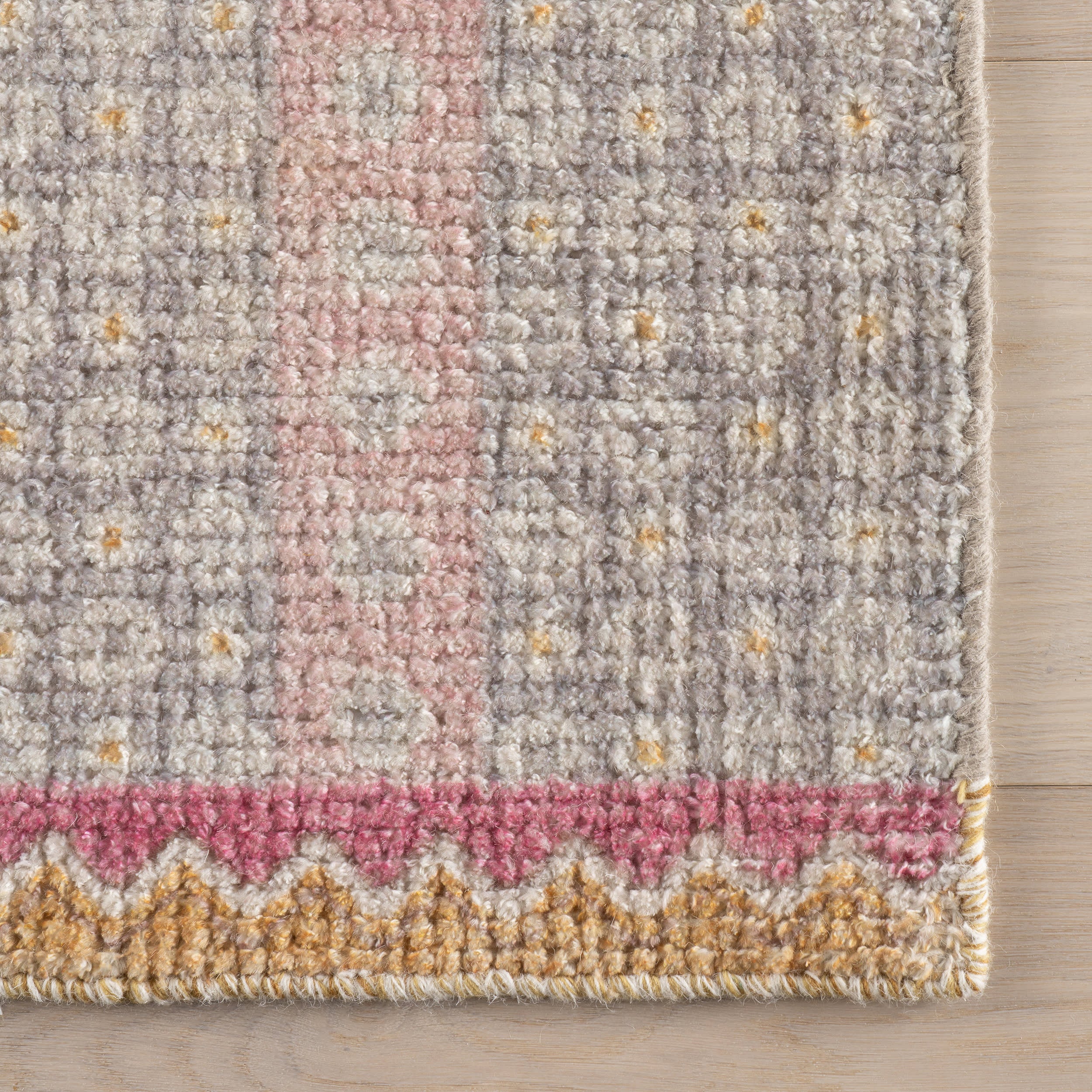 Pondicheri Hand Tufted Striped Wool-Blend Rug | Grey - Image 4