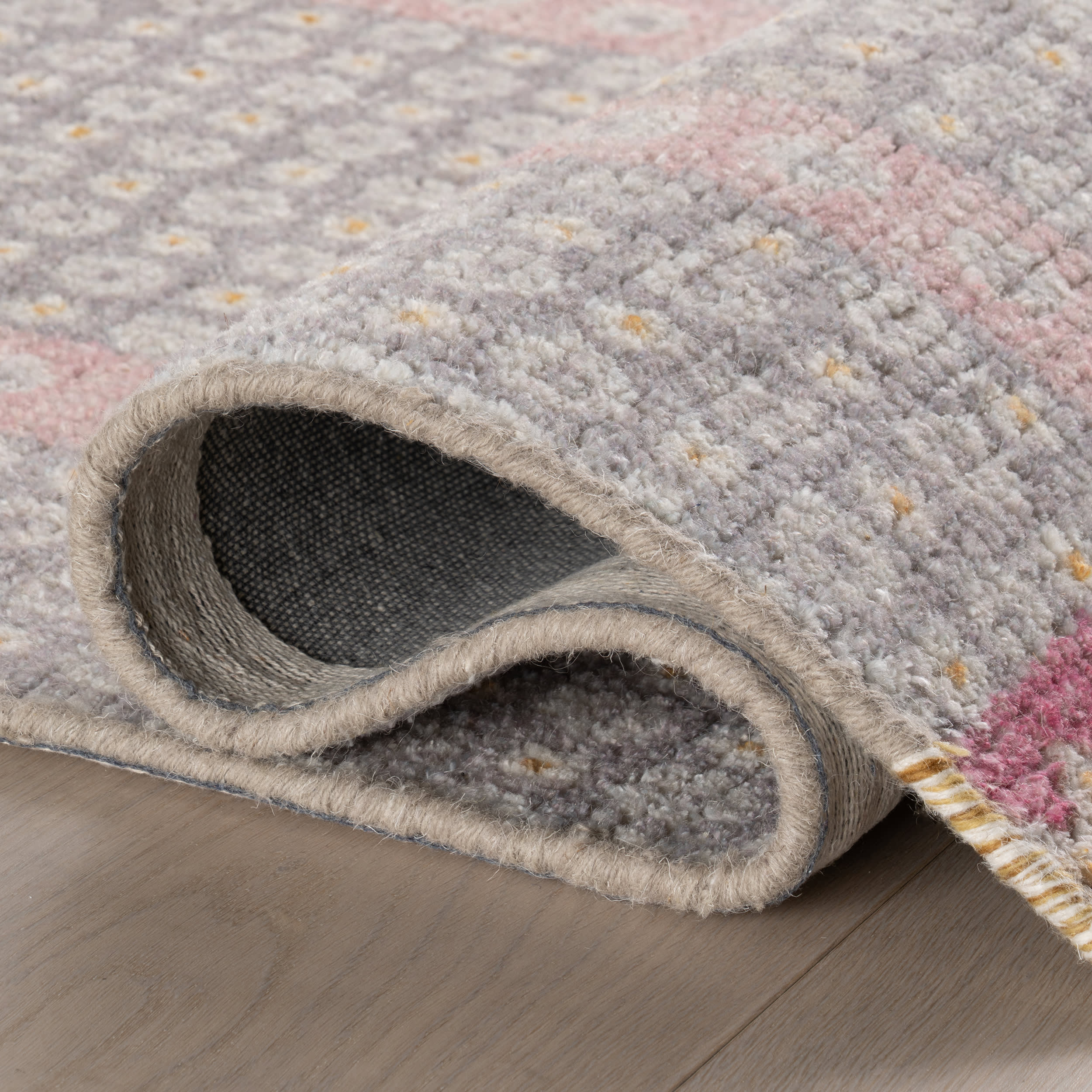 Pondicheri Hand Tufted Striped Wool-Blend Rug | Grey - Image 8
