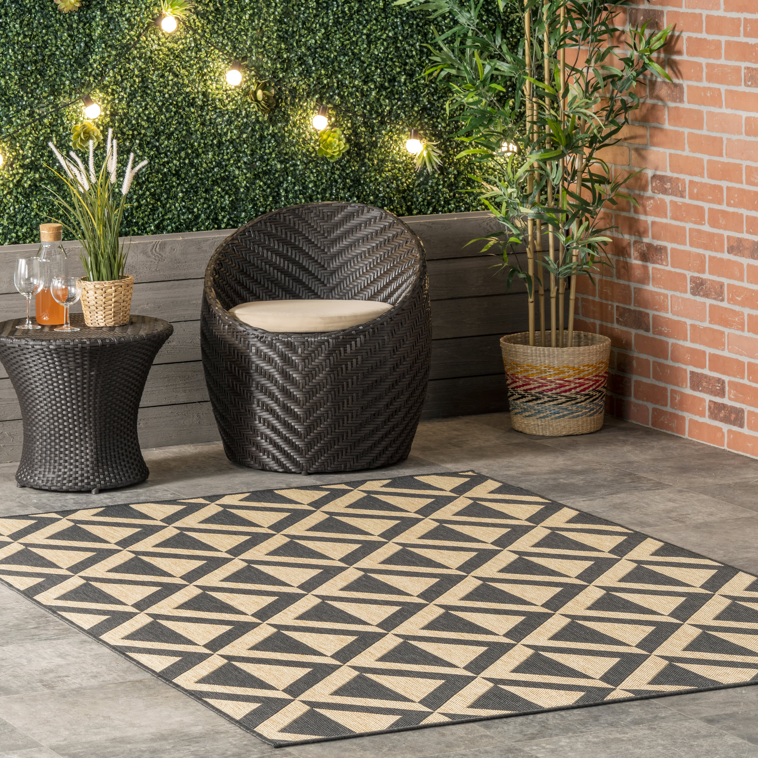 Pop Diamonds Indoor/Outdoor Rug | Charcoal - Image 2