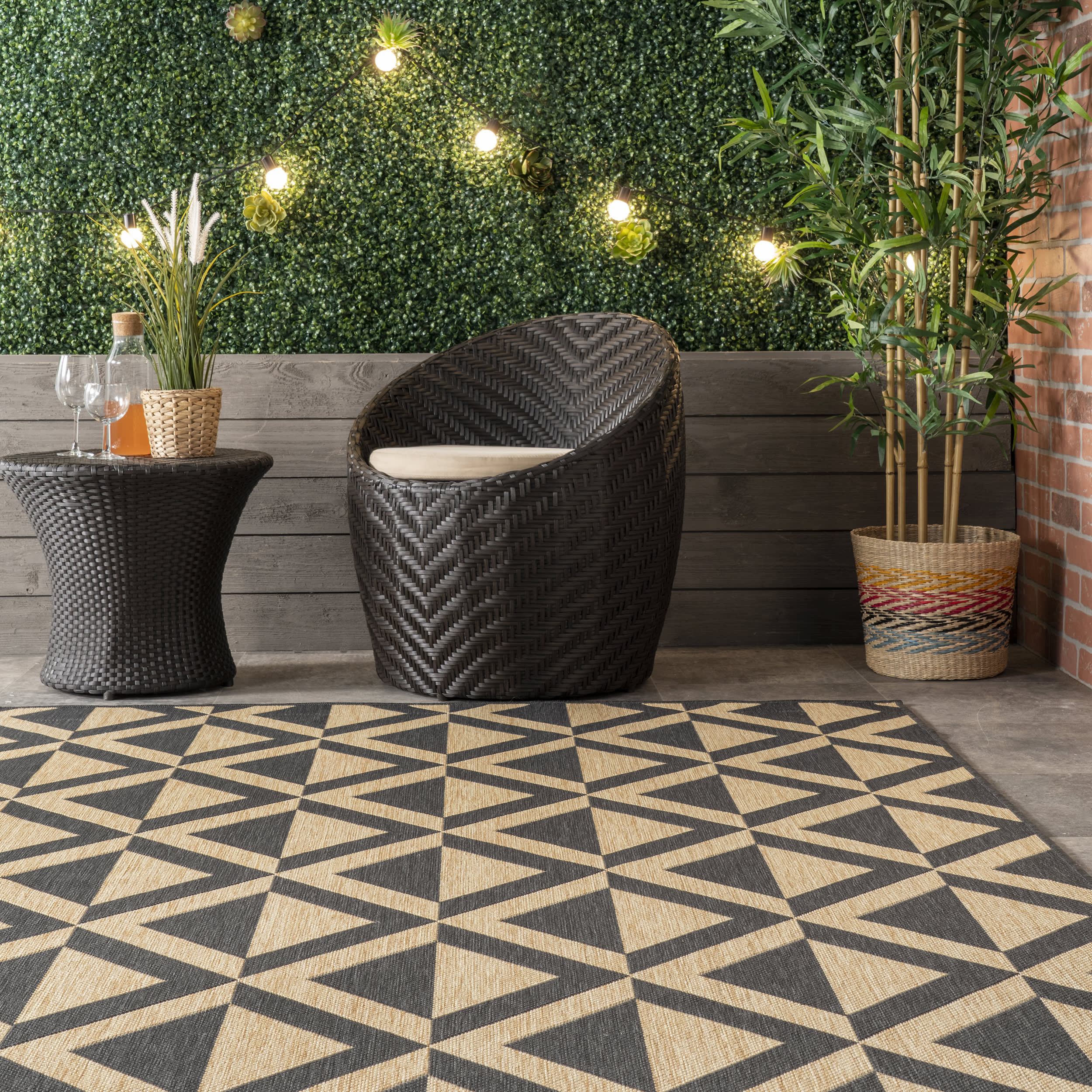 Pop Diamonds Indoor/Outdoor Rug | Charcoal - Image 4