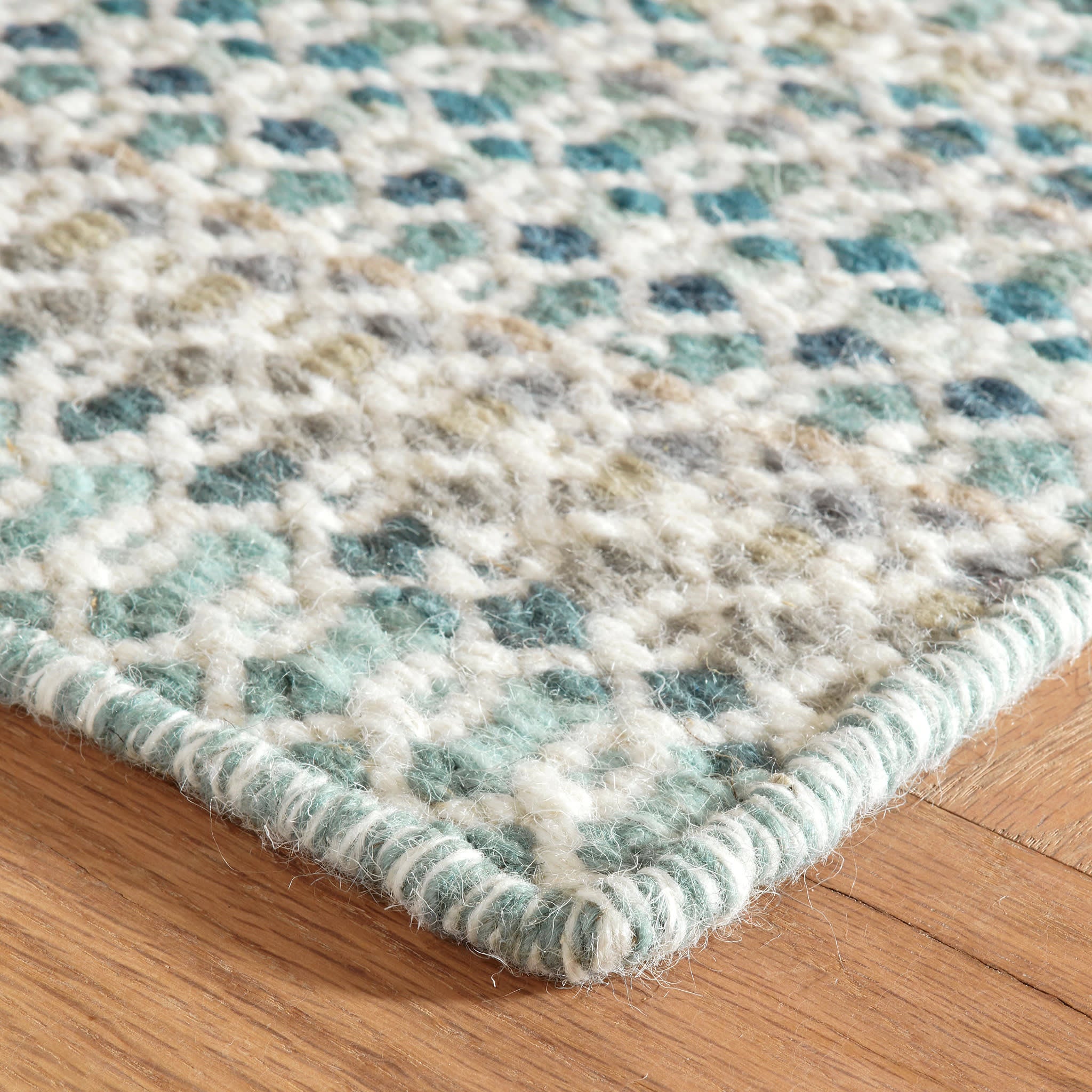 Poppy Handwoven Wool Rug | Blue - Image 7