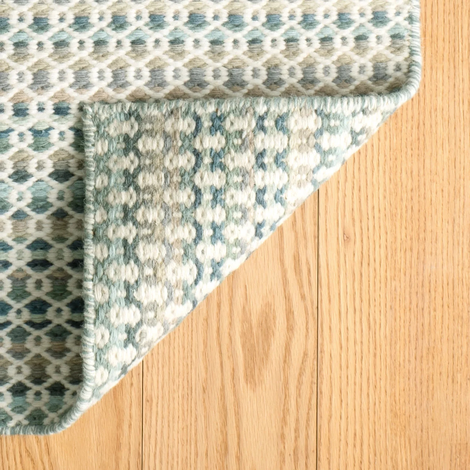 Poppy Handwoven Wool Rug | Blue - Image 8