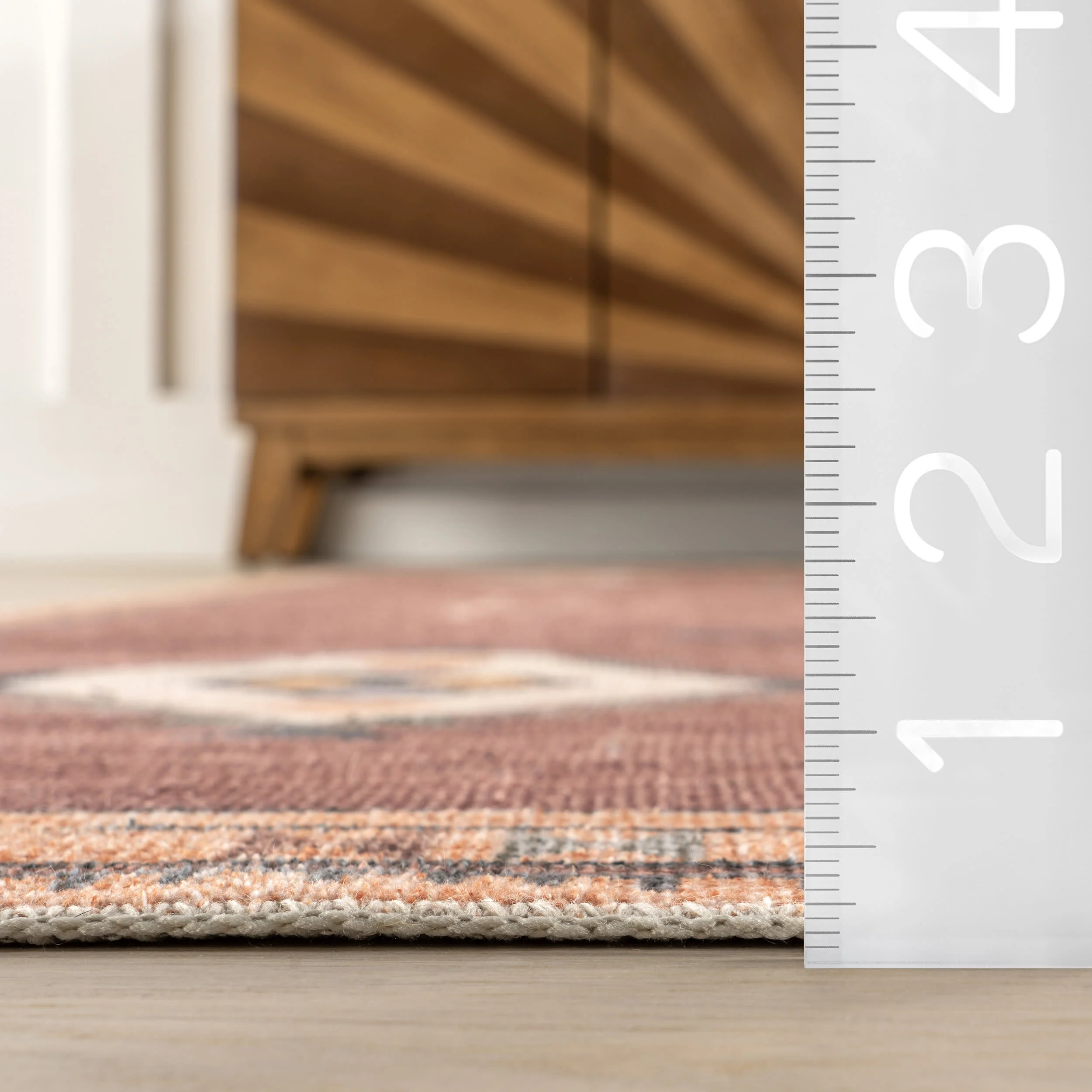 Poppy Persian Spill Proof Washable Rug | Brick - Image 6