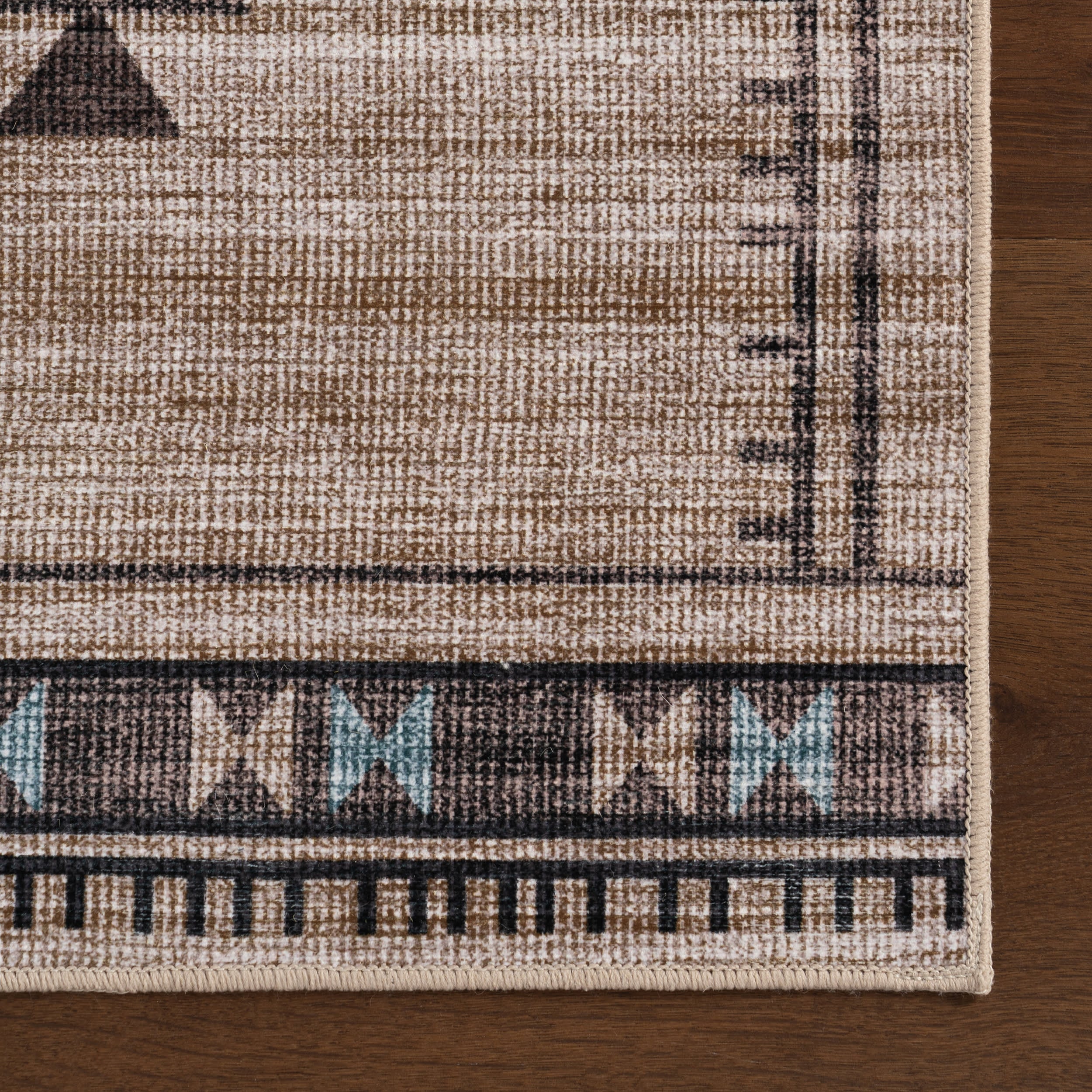 Poppy Persian Spill Proof Washable Rug | Taupe - Image 4