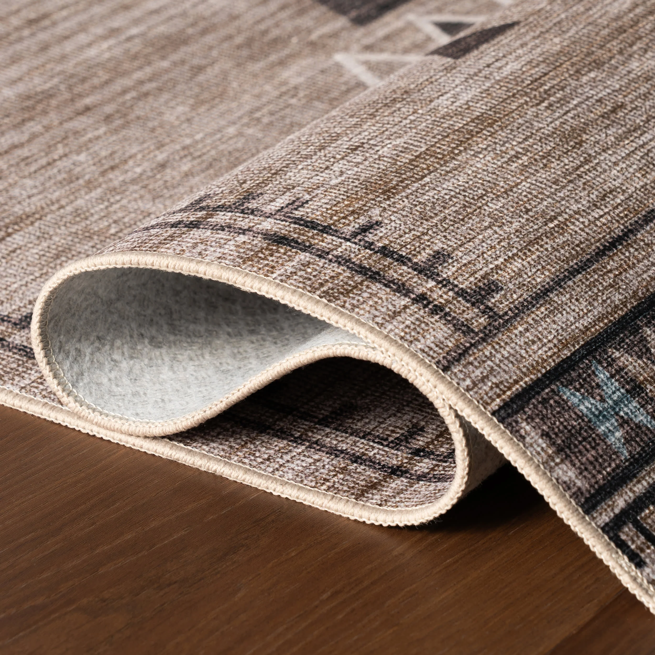 Poppy Persian Spill Proof Washable Rug | Taupe - Image 7