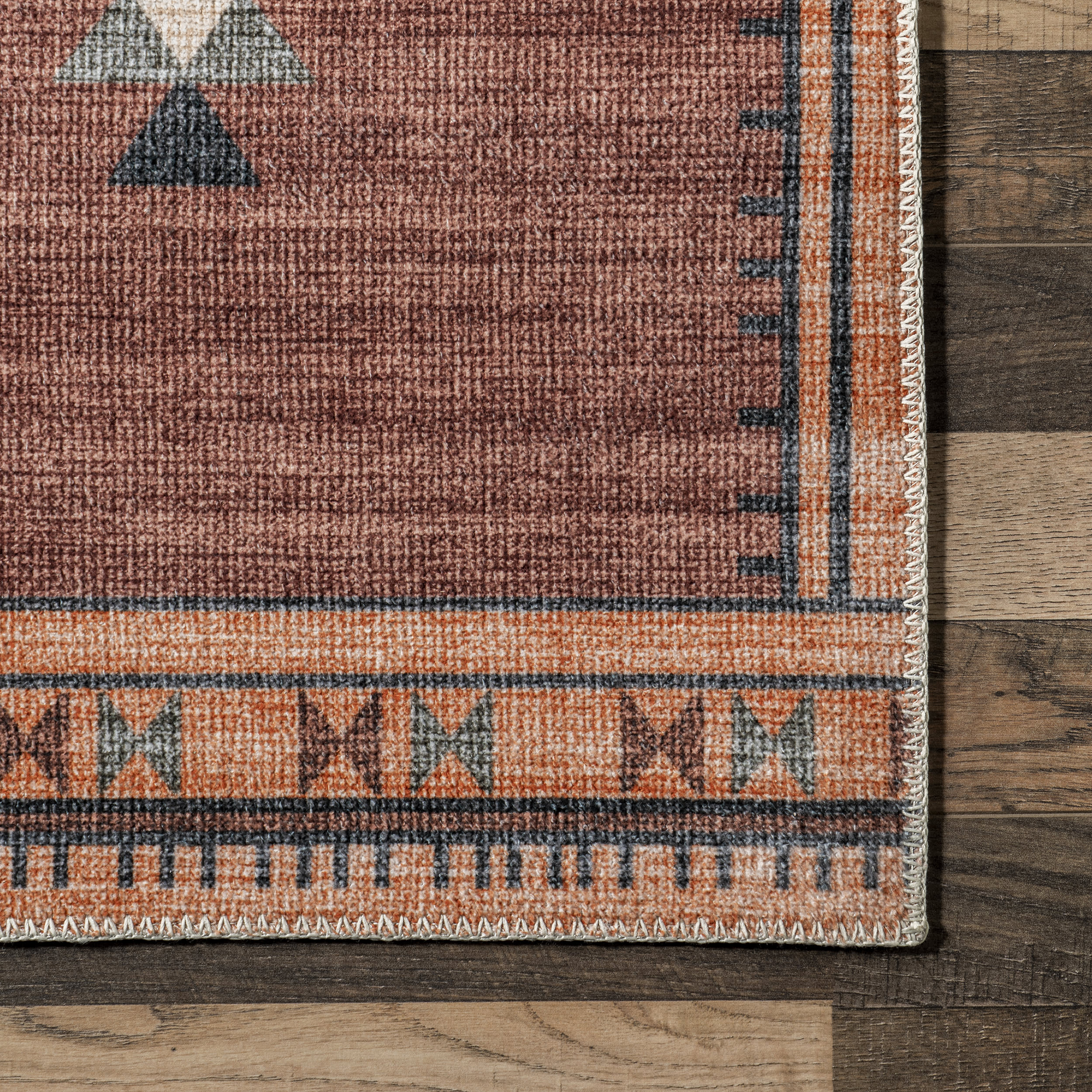 Poppy Persian Washable Rug | Brick - Image 3