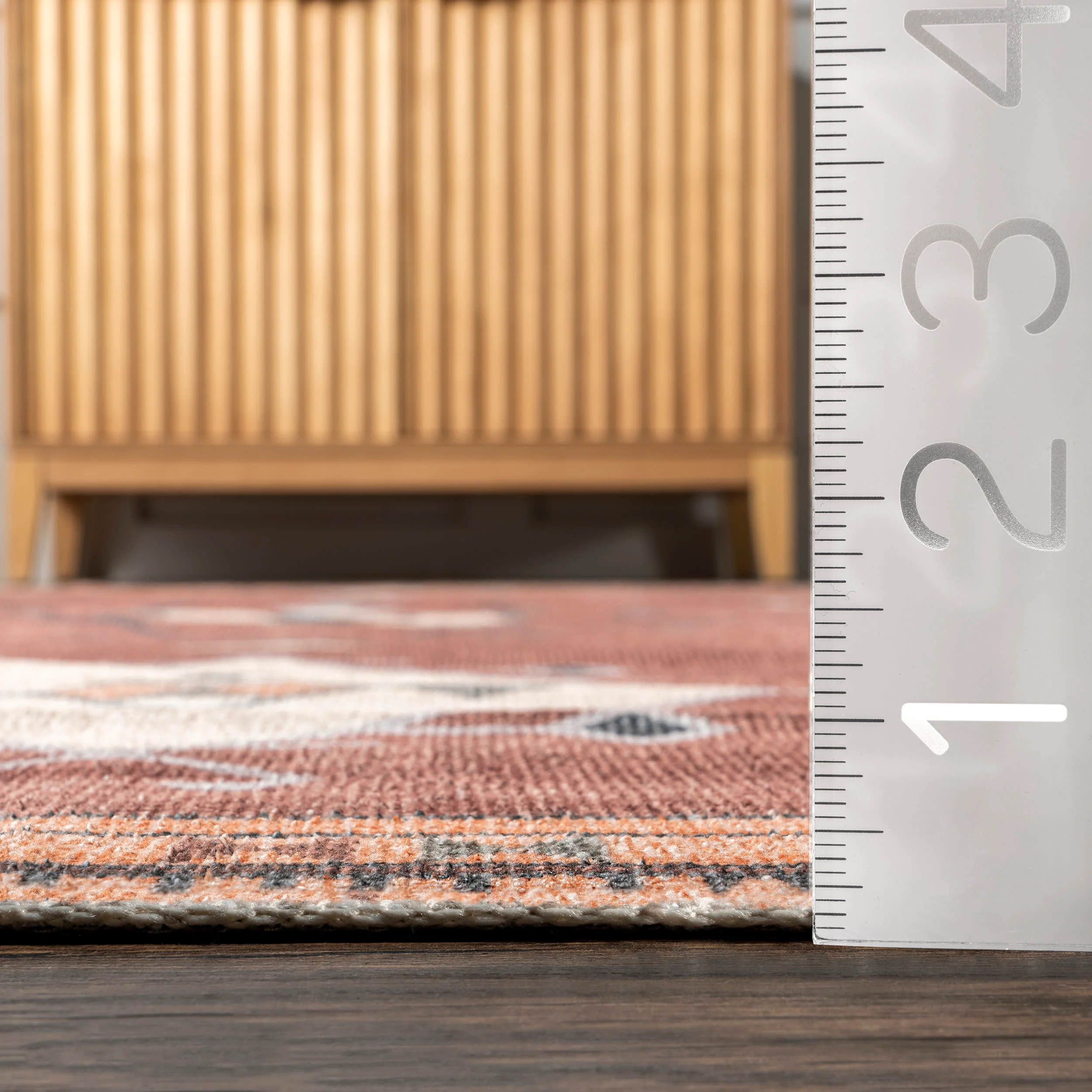 Poppy Persian Washable Rug | Brick - Image 5