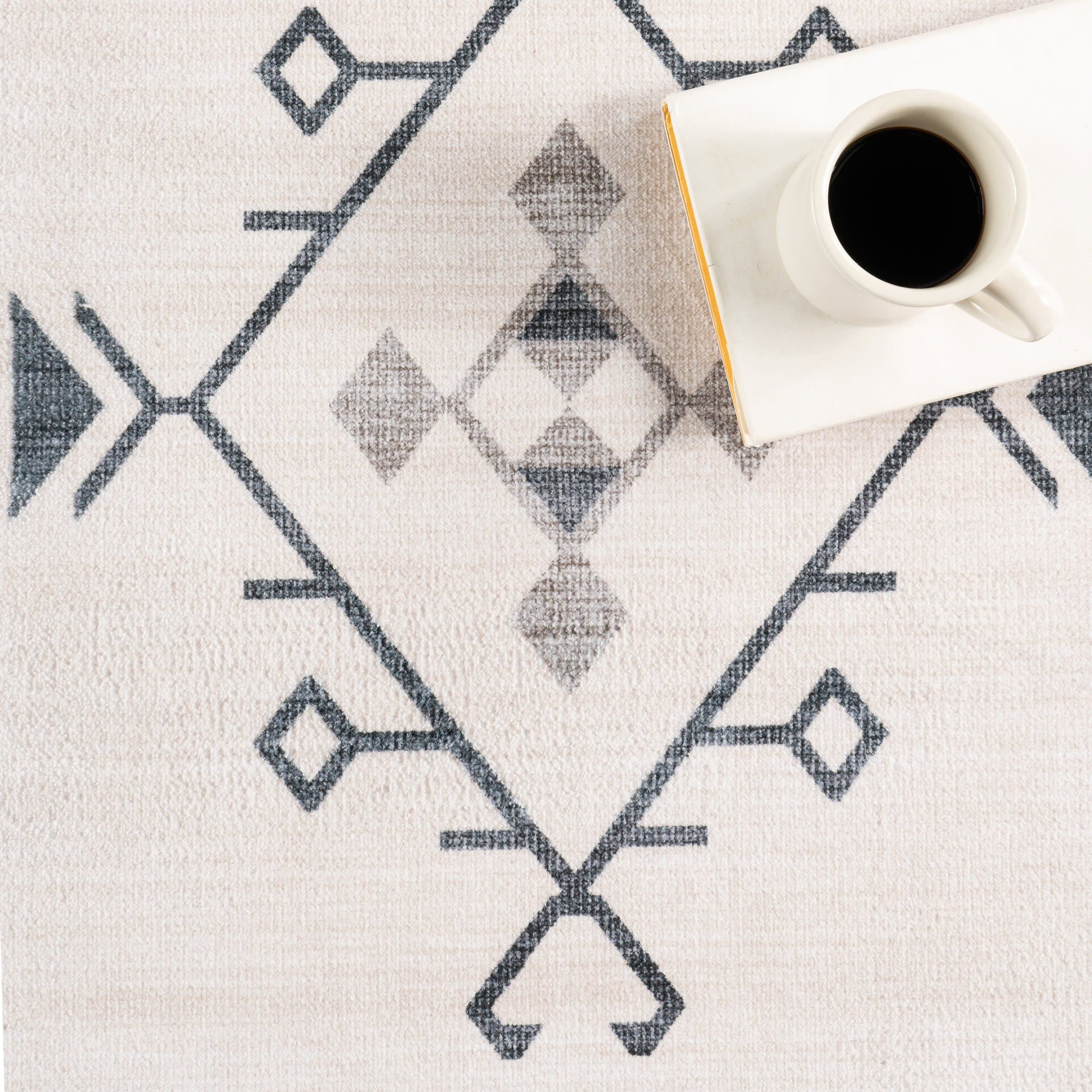 Poppy Persian Washable Rug | Cream - Image 8