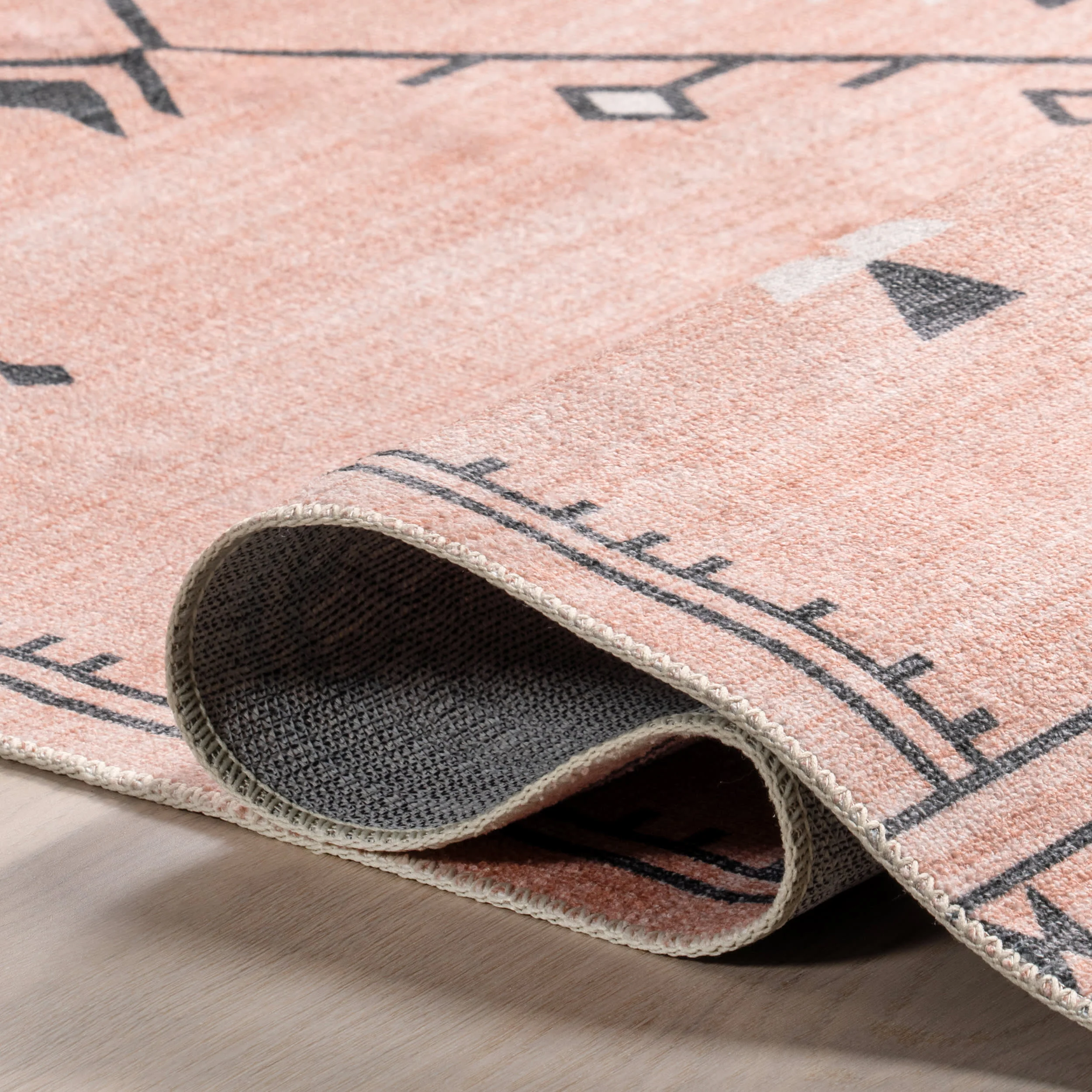 Poppy Persian Washable Rug | Peach - Image 8