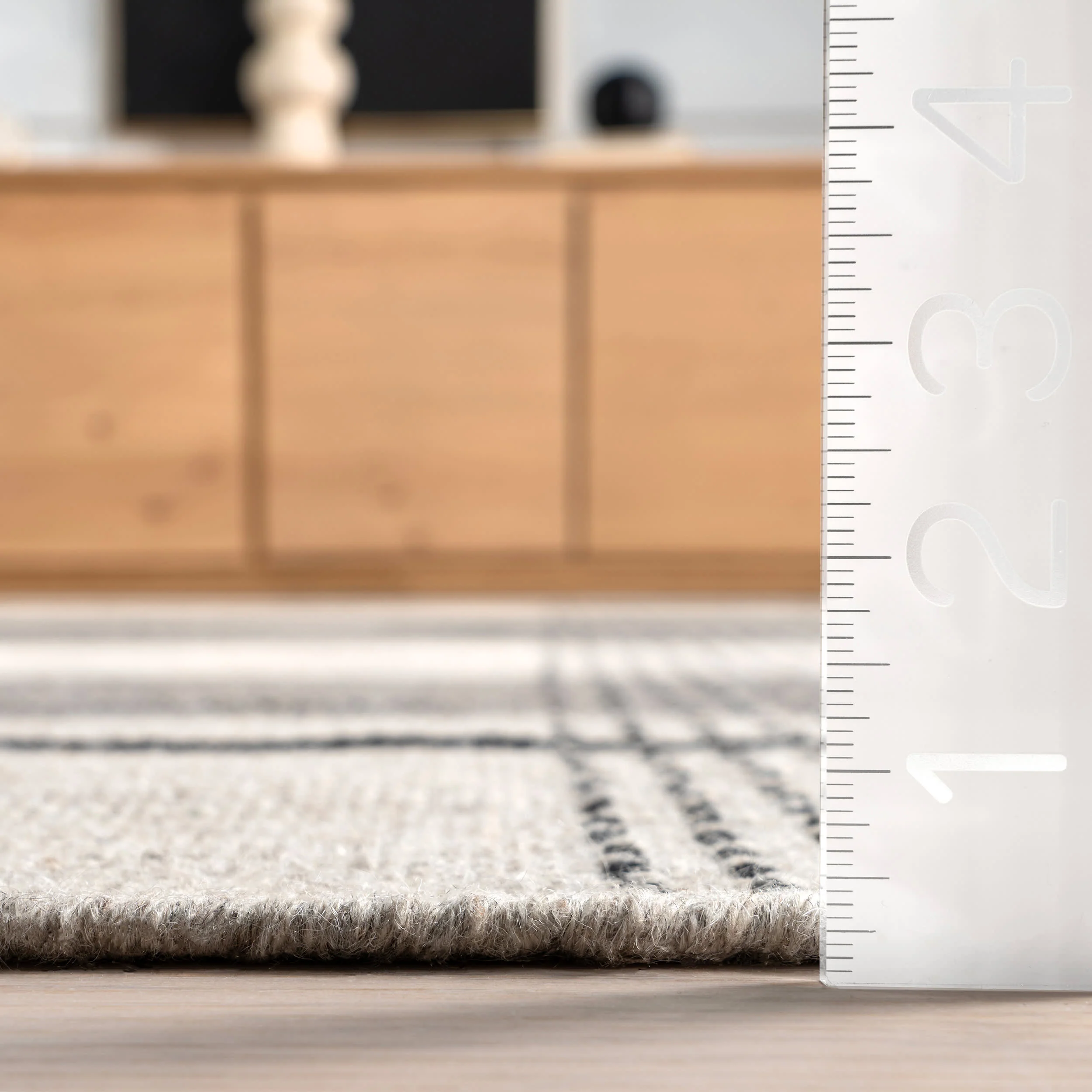 Portland Plaid Wool Rug | Grey - Image 4