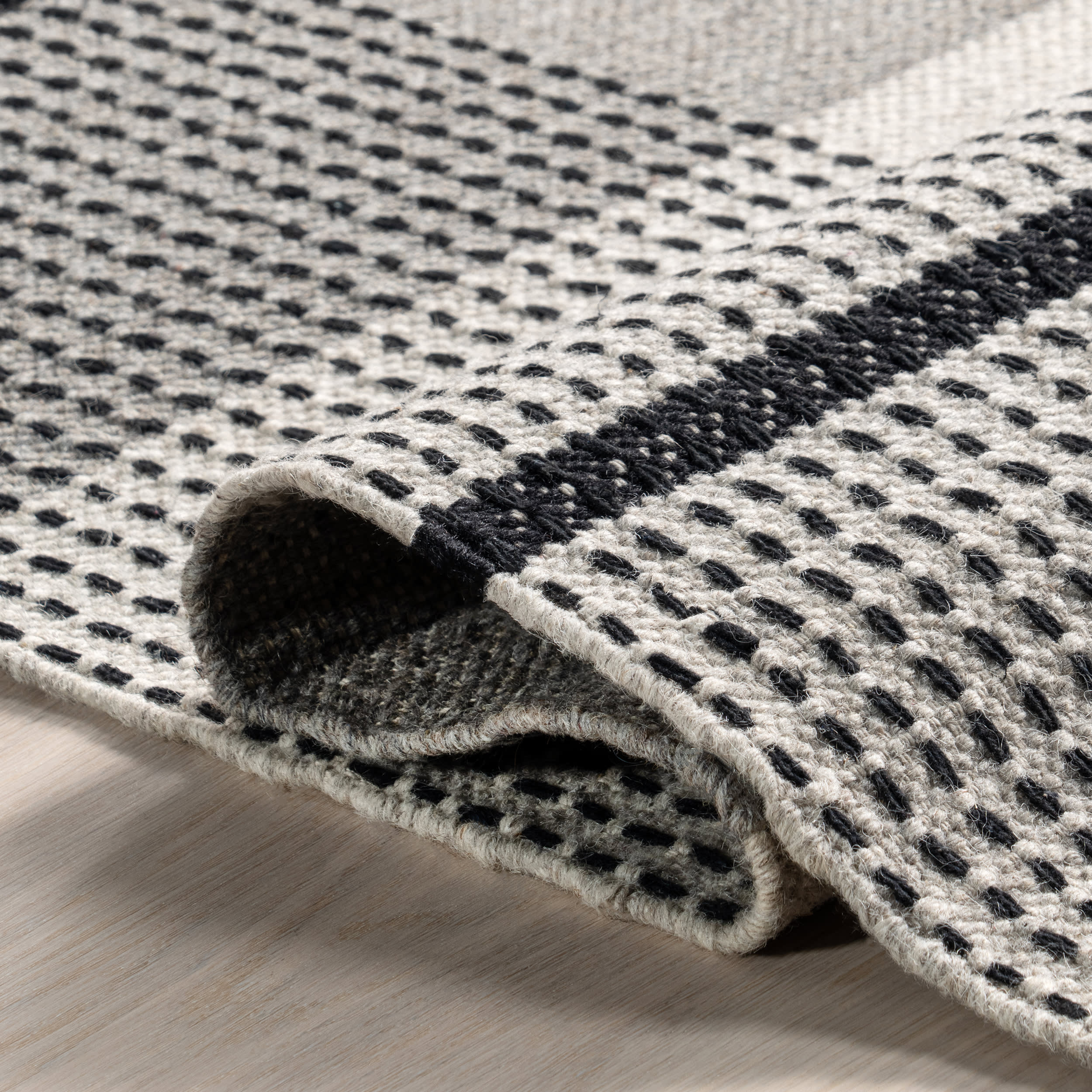 Portland Plaid Wool Rug | Grey - Image 6