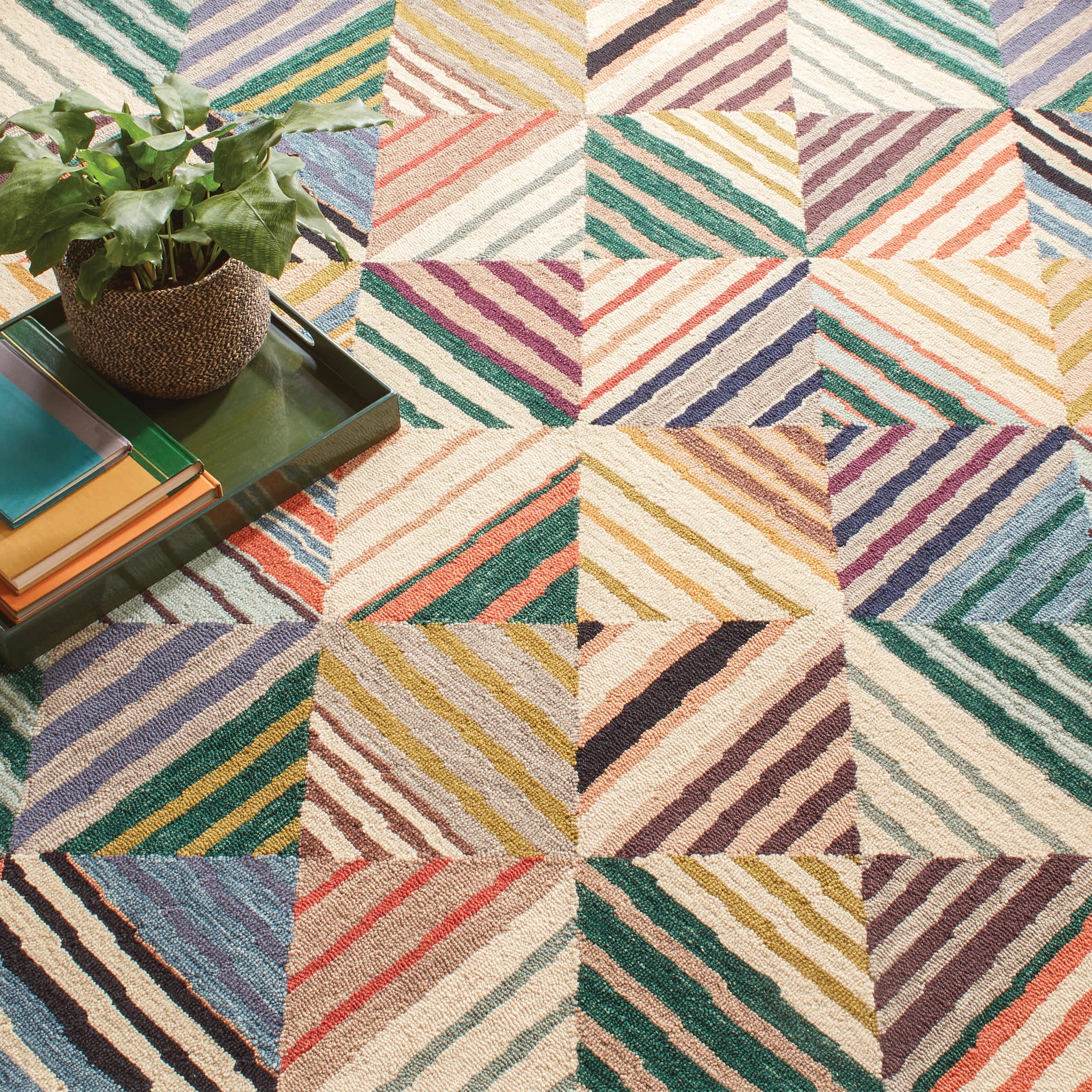Potter Hand Micro Hooked Wool Rug | Multi - Image 5