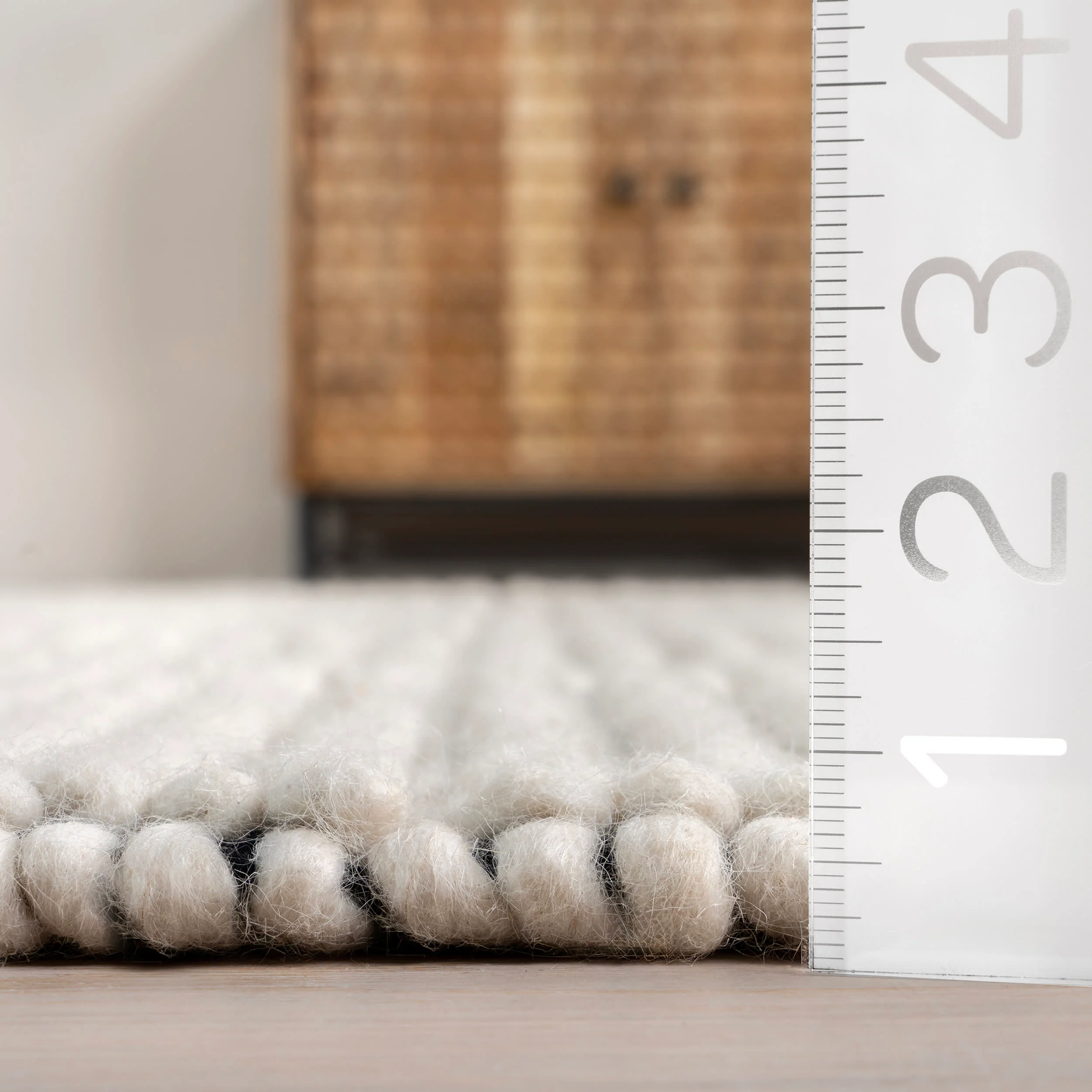 Presley Trellis Knit Wool Rug | Ivory - Image 5