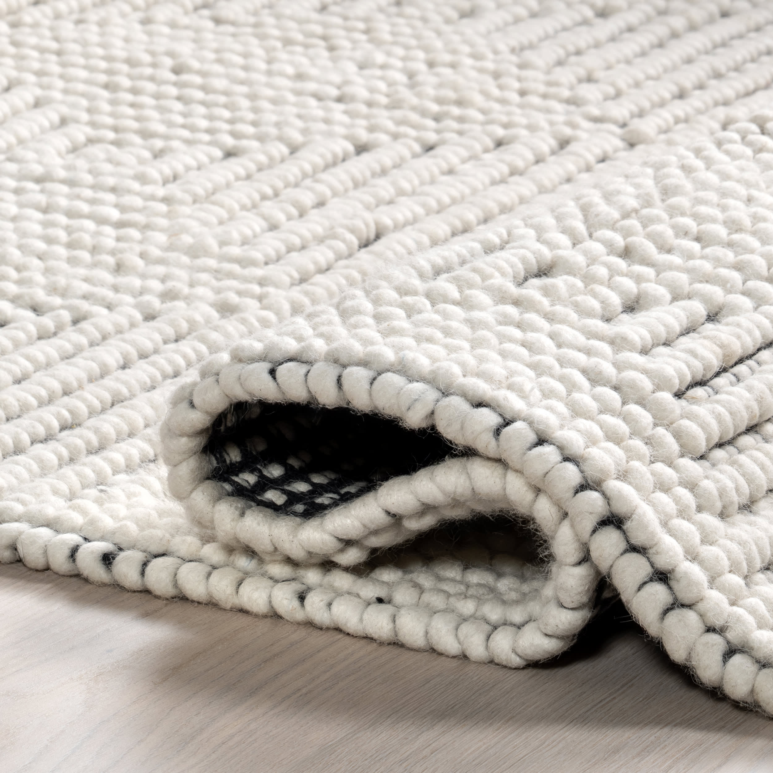 Presley Trellis Knit Wool Rug | Ivory - Image 8