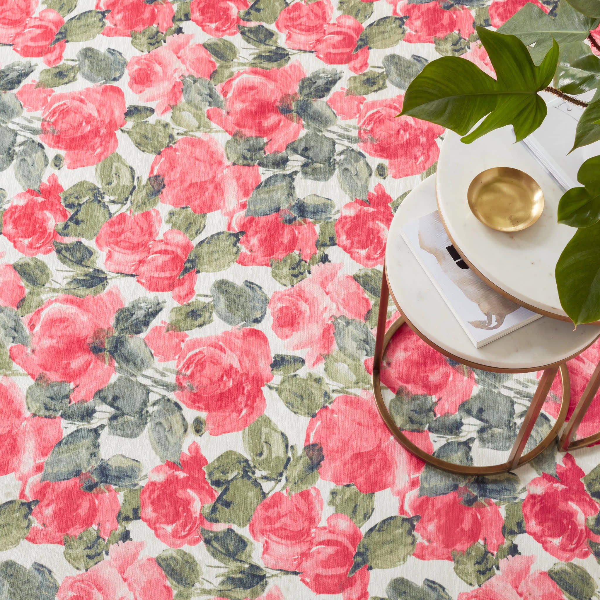 Pretty Peonies Machine Washable Rug | Multi - Image 4